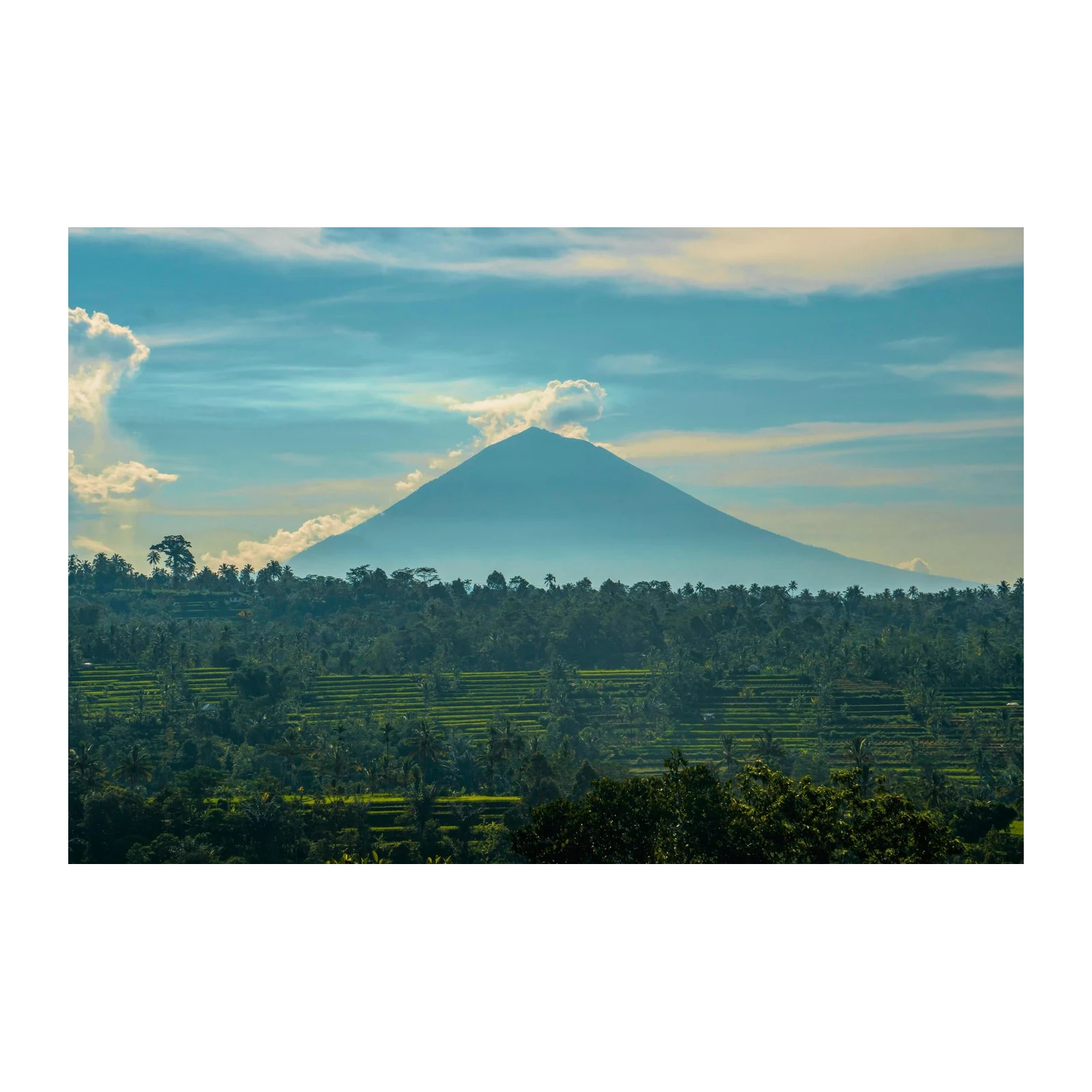 Misty Volcano Rice Terraces Wall Art