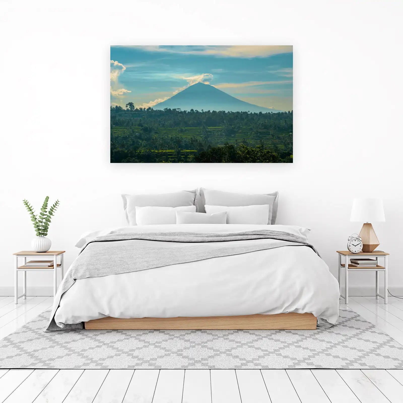 Misty Volcano Rice Terraces Wall Art