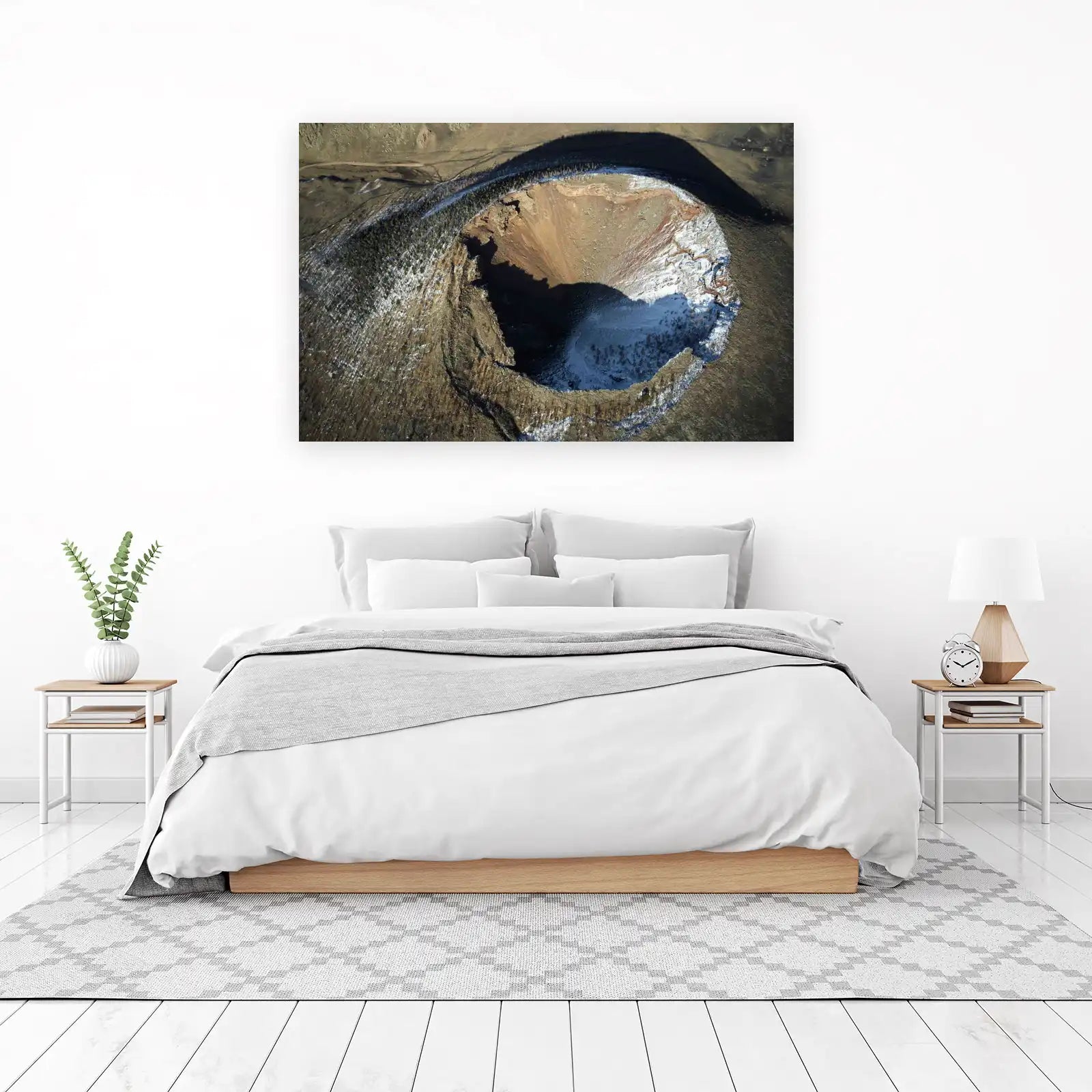 Dramatic Volcano Crater Aerial Wall Art