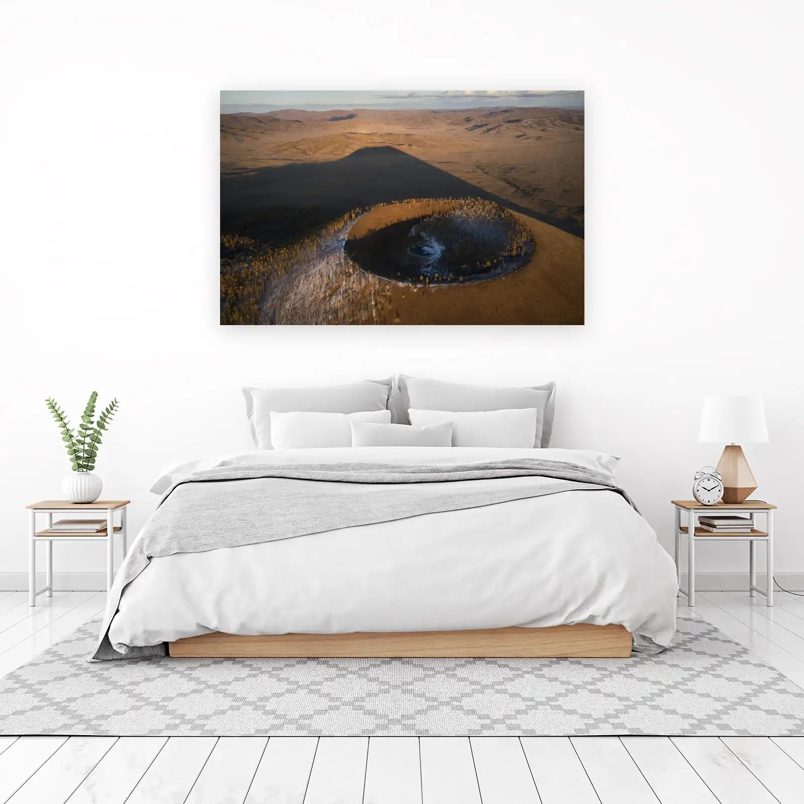 Mongolian Crater Landscape Aerial Wall Art