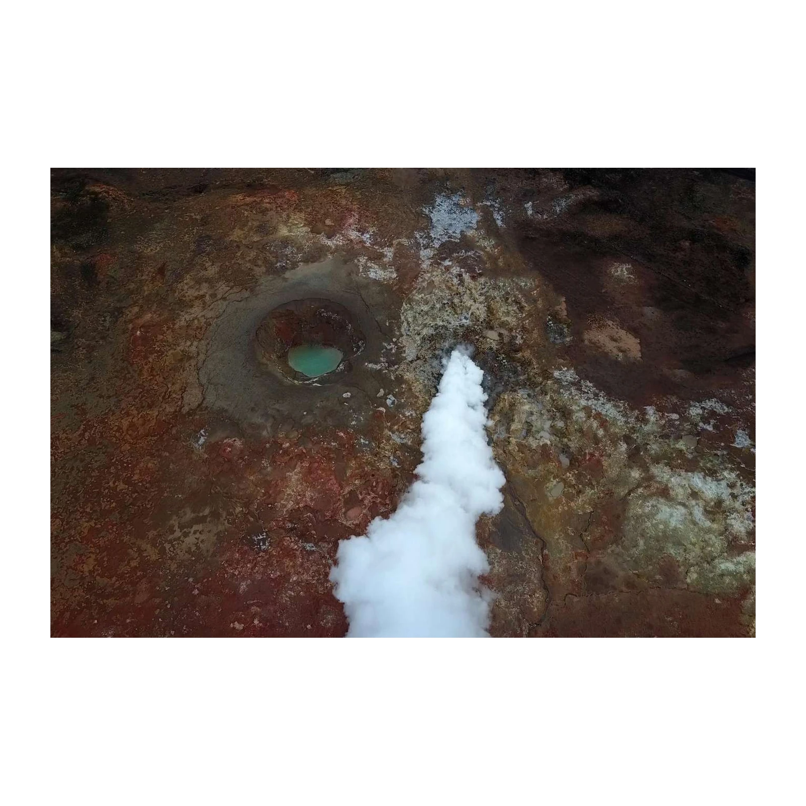 Volcanic Landscape Steam & Teal Pool Wall Art