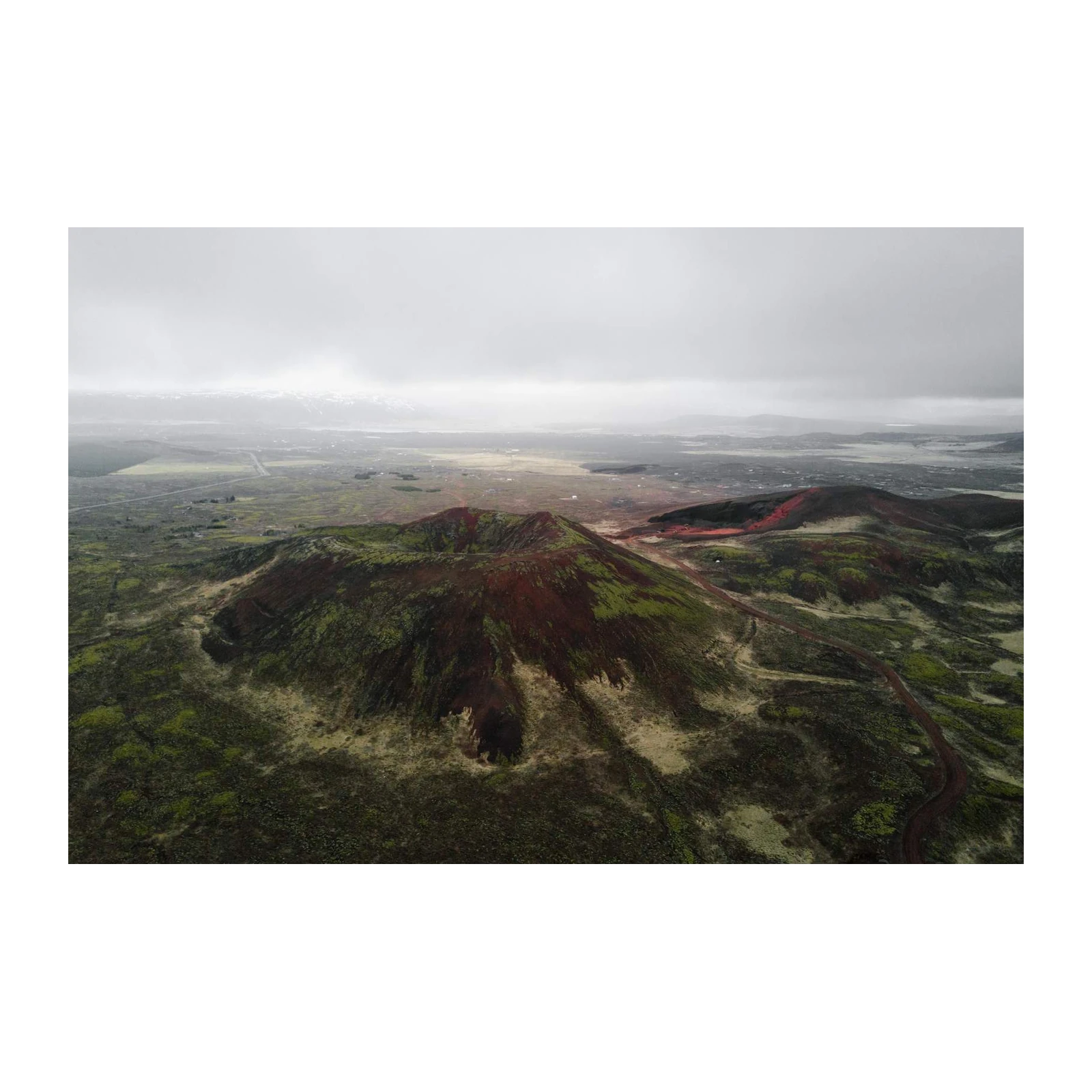 Volcanic Landscape Drone Aerial Wall Art