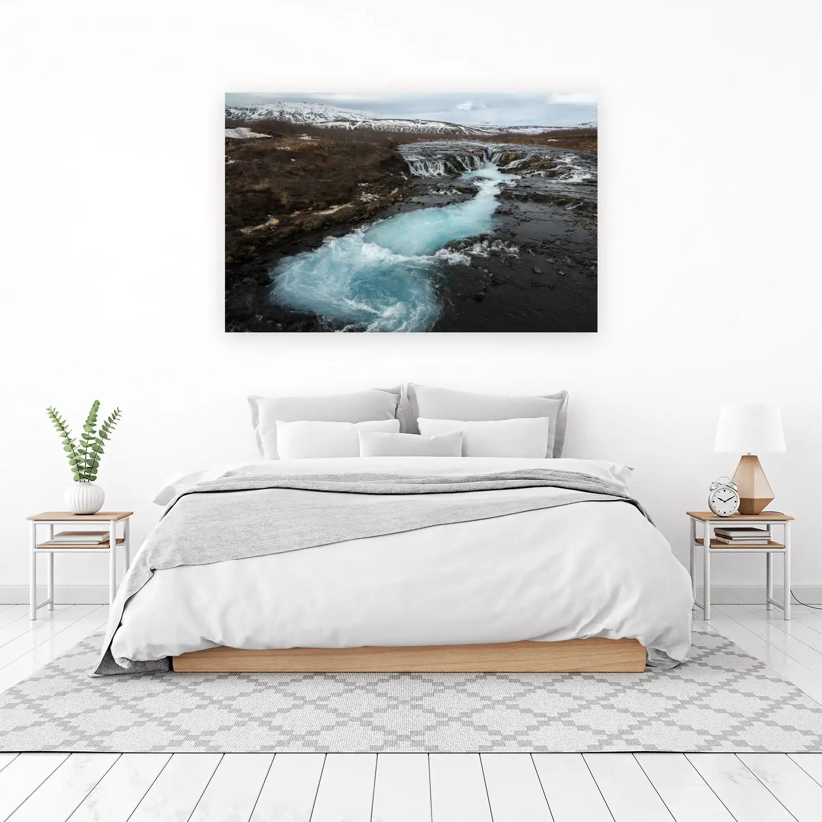 Icelandic Blue Waterfall Nature Wall Art
