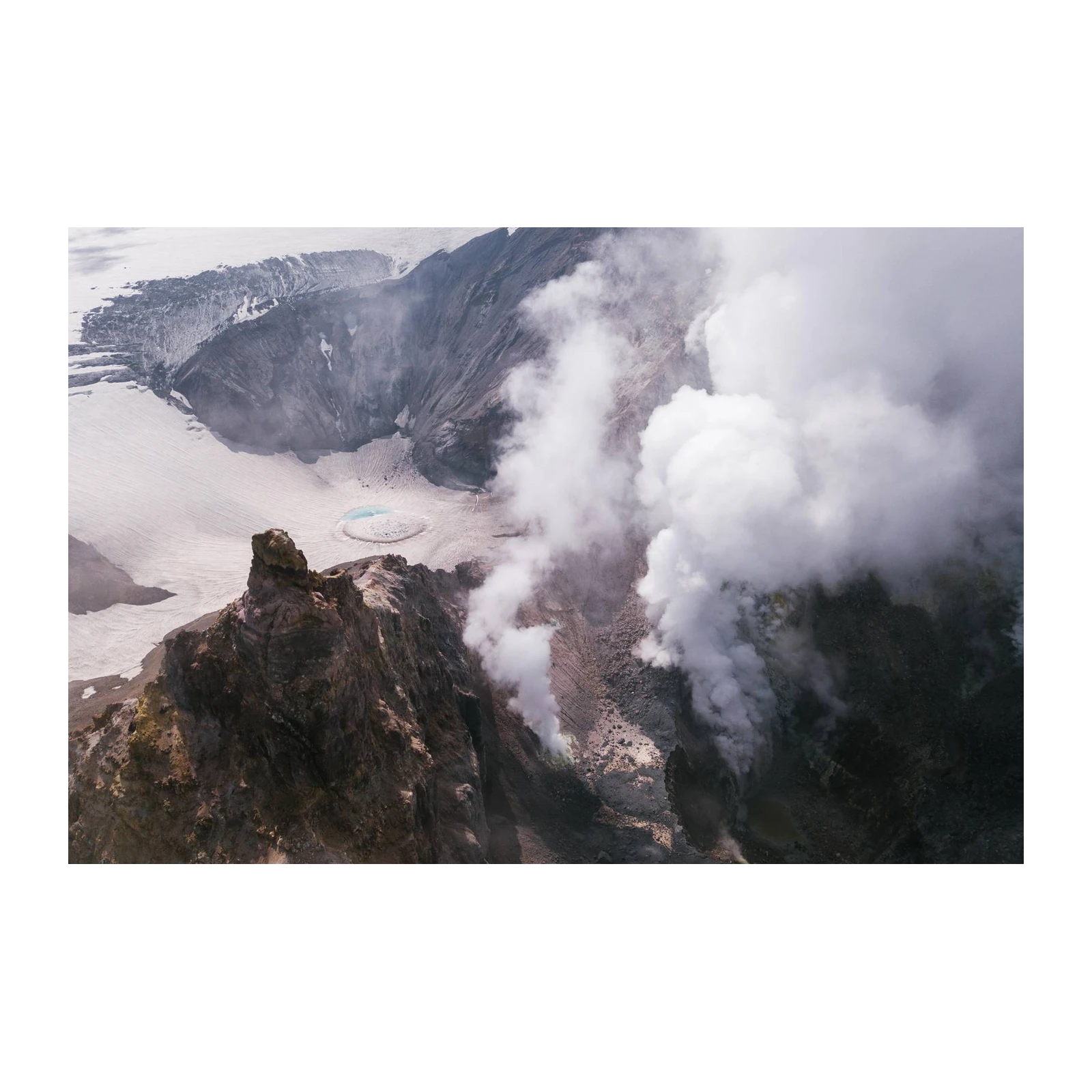 Majestic Volcano Landscape Aerial Wall Art