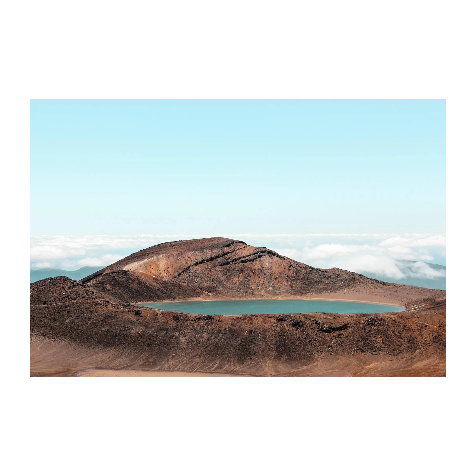 Serene Volcanic Lake Landscape Wall Art