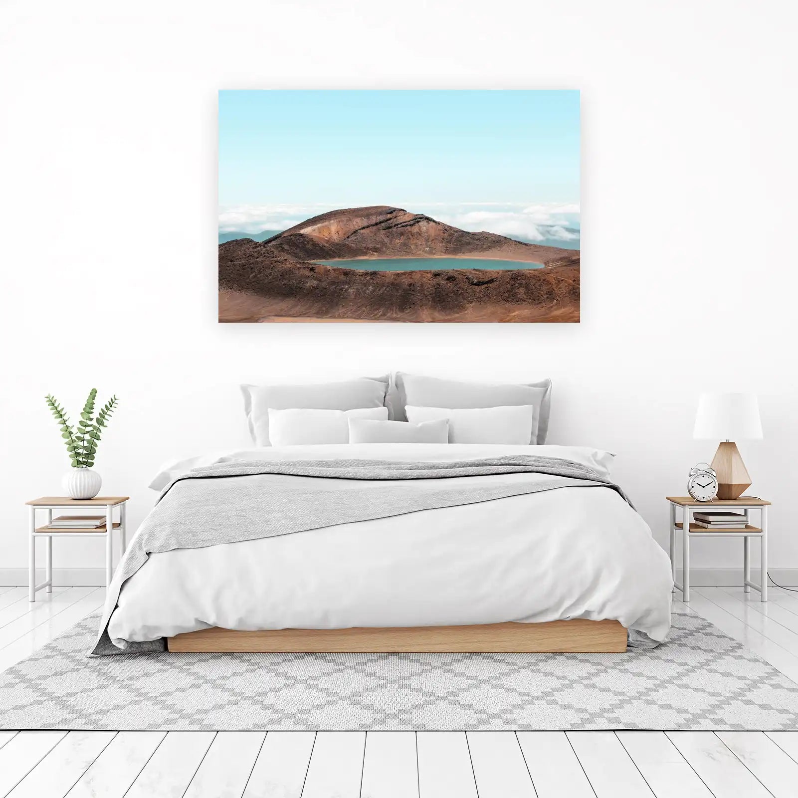Serene Volcanic Lake Landscape Wall Art