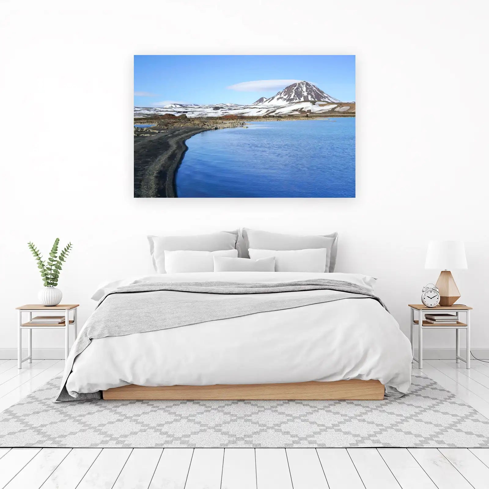 Tranquil Iceland Lake & Snow-Capped Mountain Wall Art