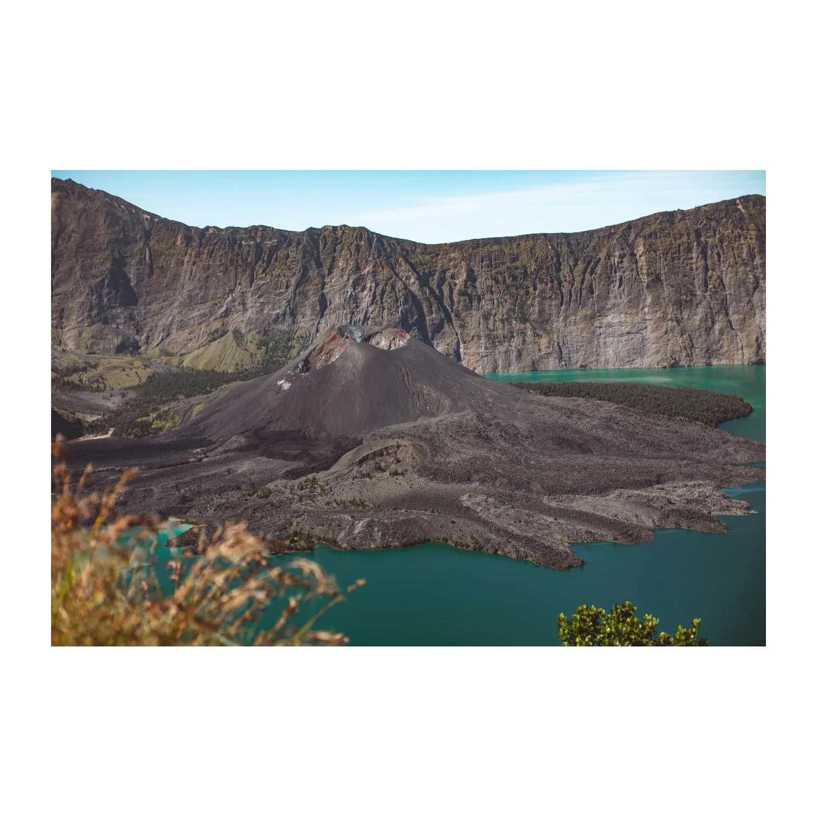 Volcanic Landscape Turquoise Lake Wall Art