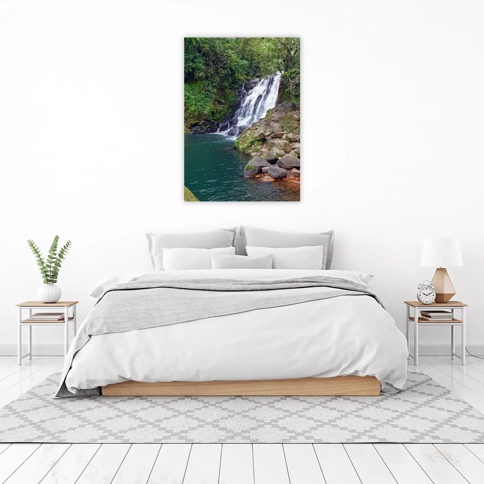 Serene Rainforest Waterfall Wall Art