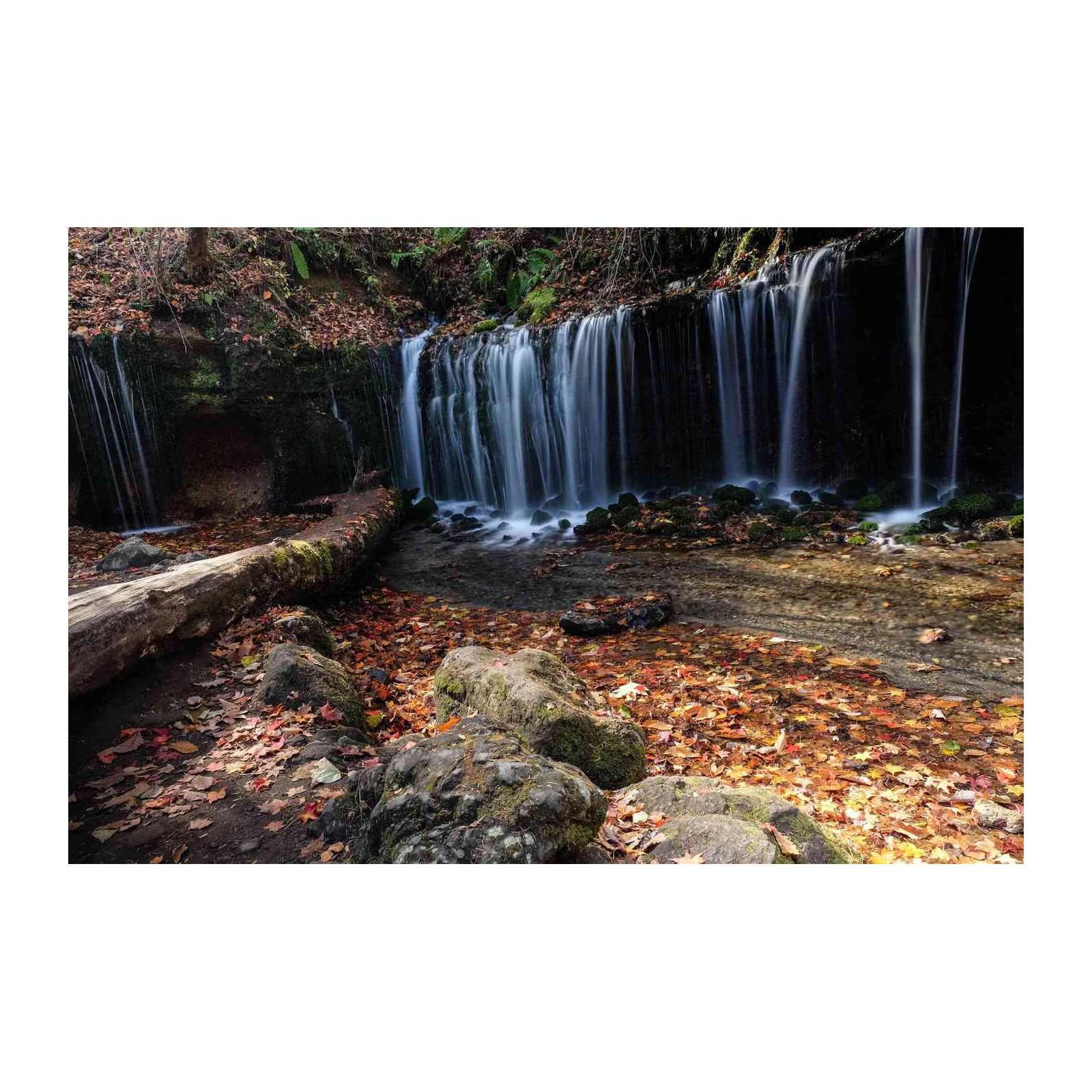 Serene Waterfall Autumn Nature Wall Art