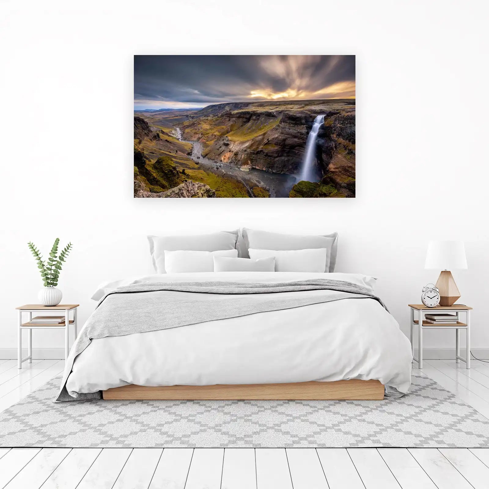 Majestic Waterfall Canyon Landscape Wall Art