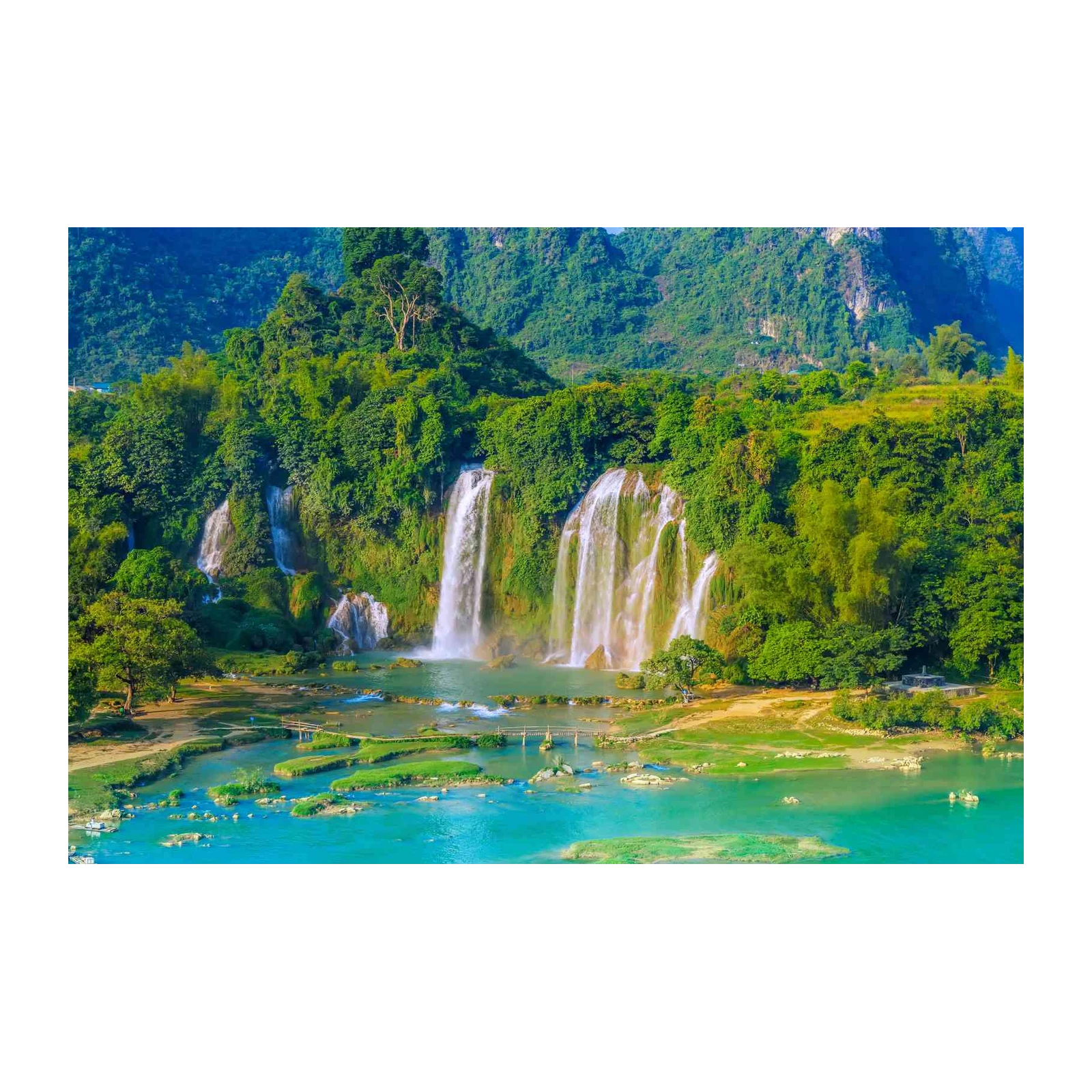 Lush Waterfall Landscape Wall Art