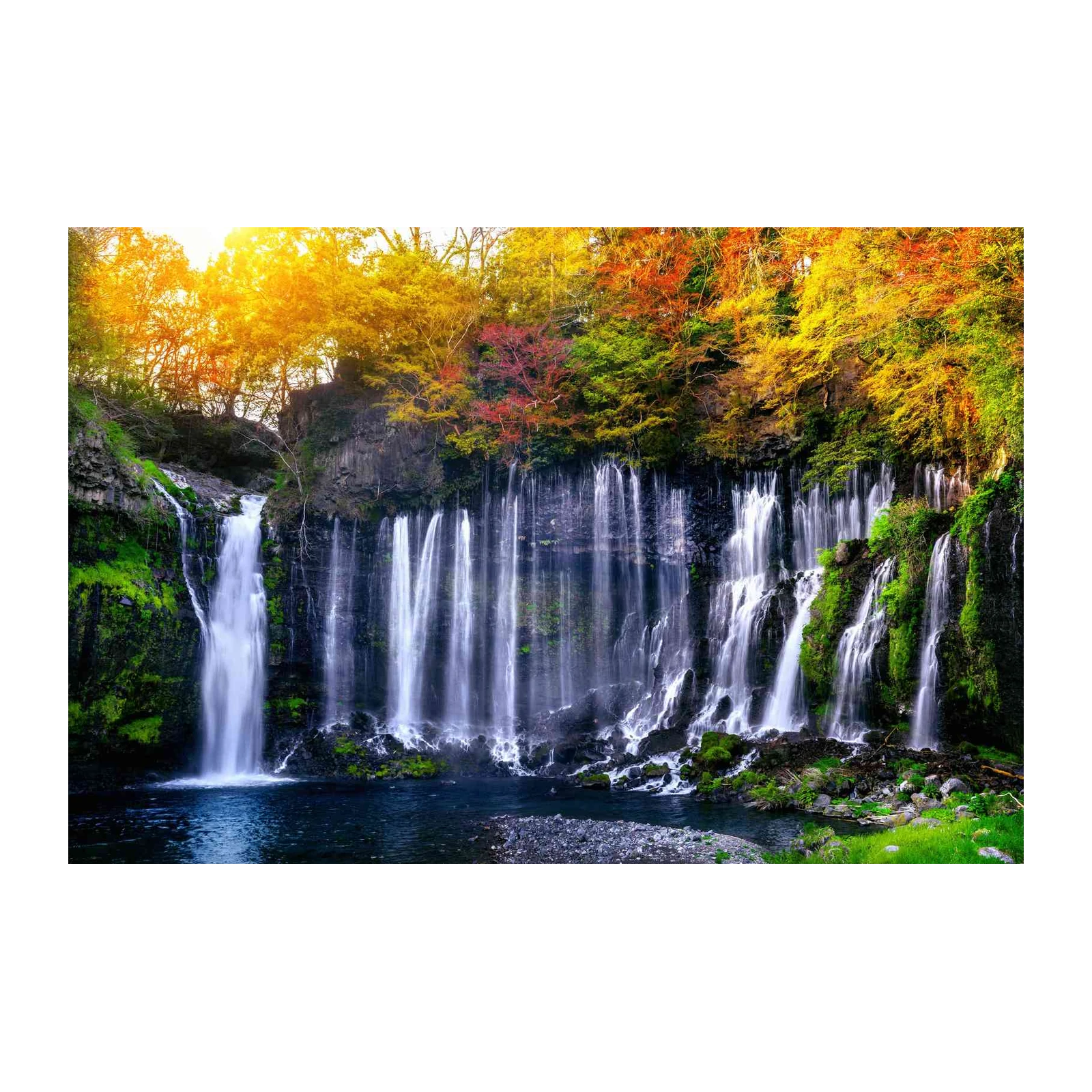 Majestic Waterfall & Autumn Foliage Wall Art