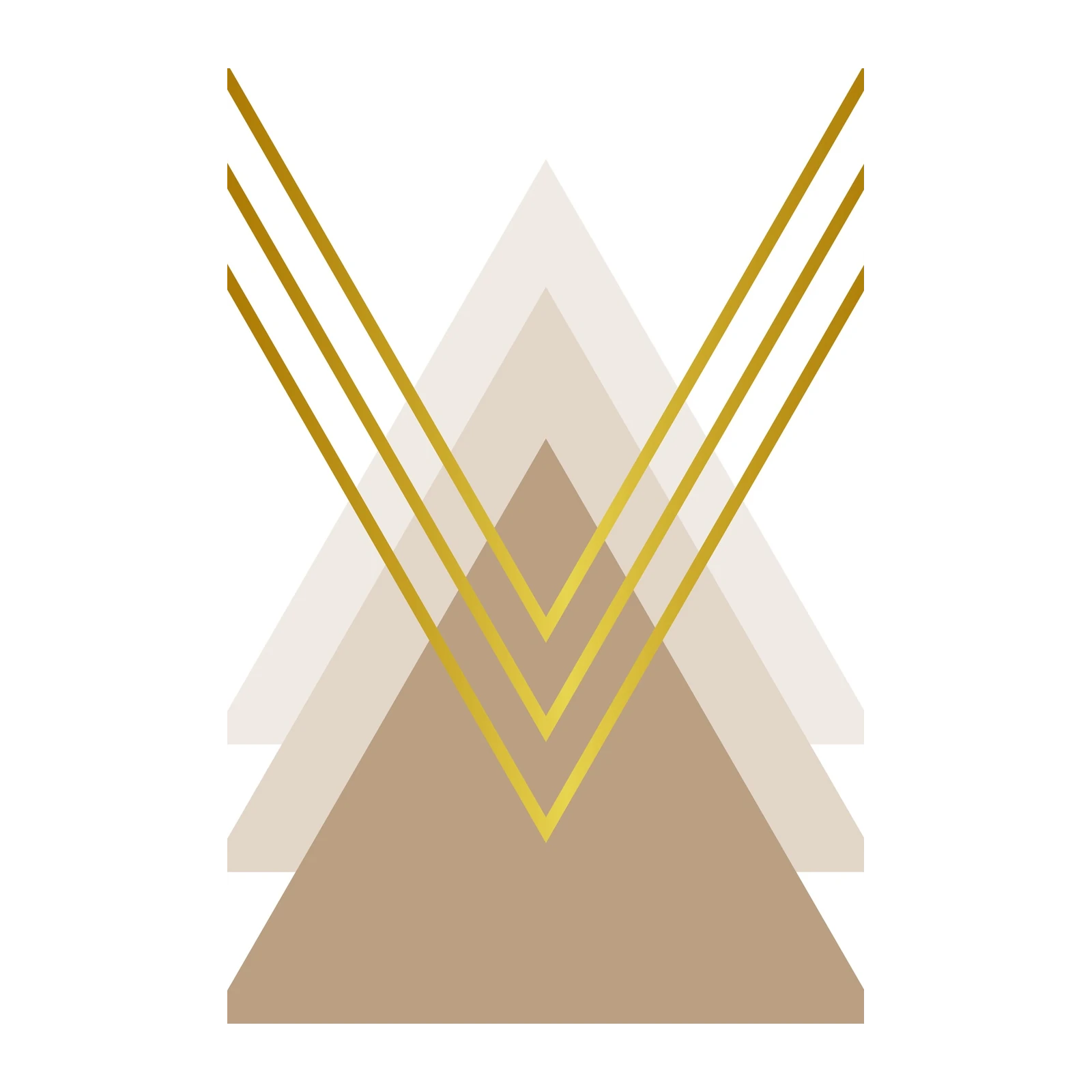 Geometric Gold Mountain Wall Art