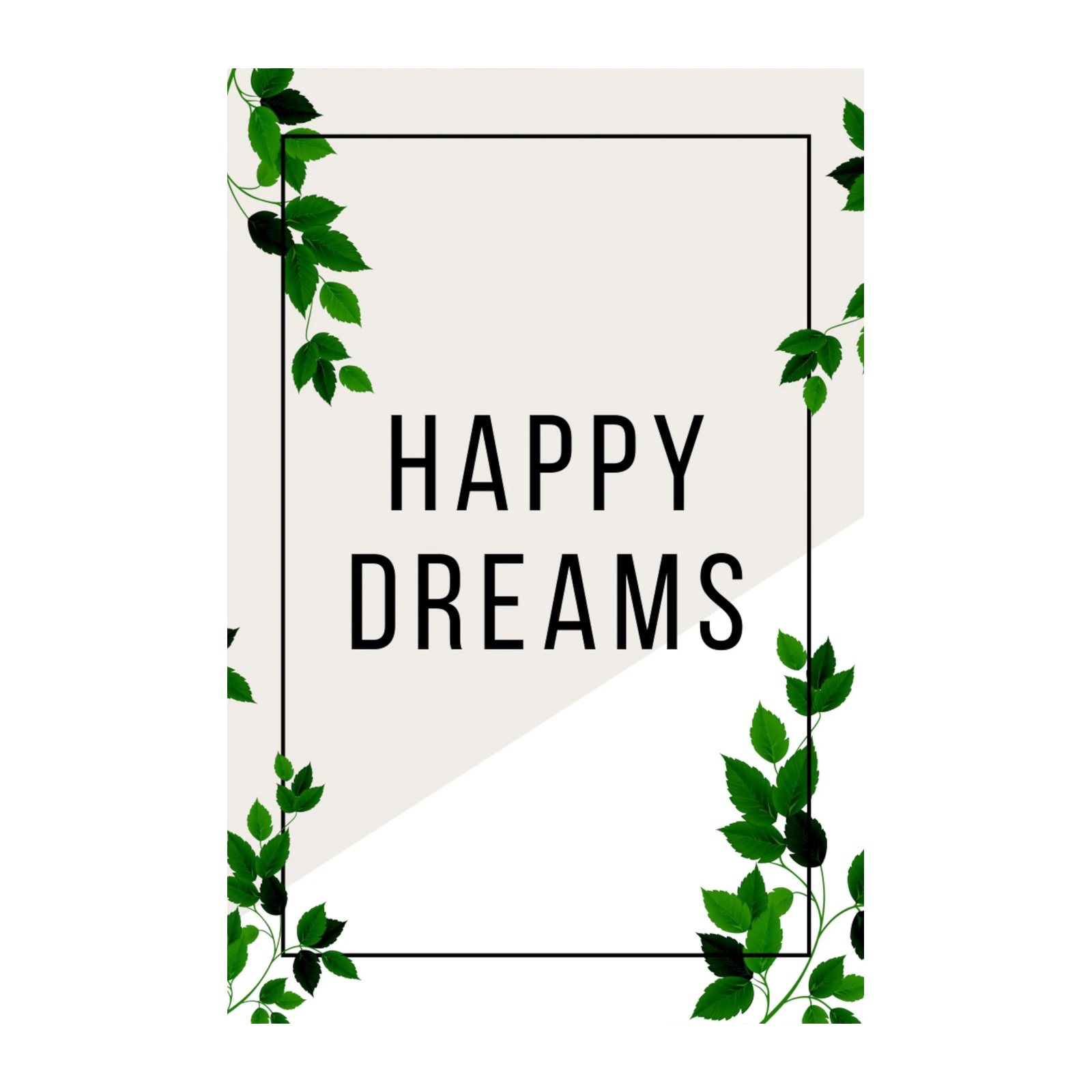Happy Dreams Greenery Wall Art