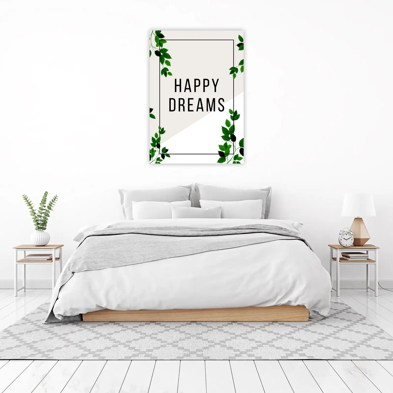 Happy Dreams Greenery Wall Art