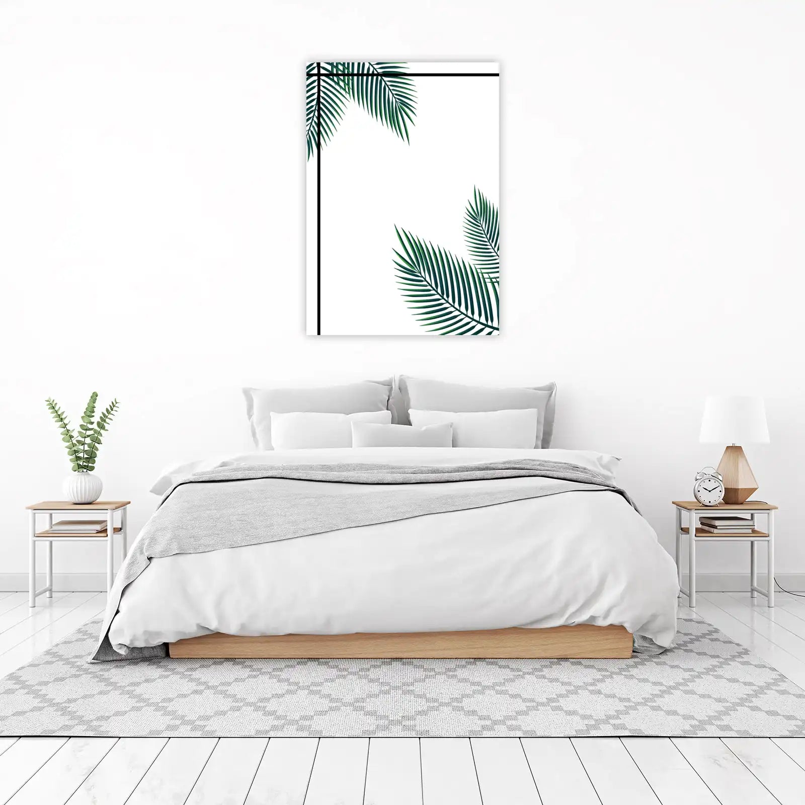 Tropical Palm Leaf Minimalist Wall Art