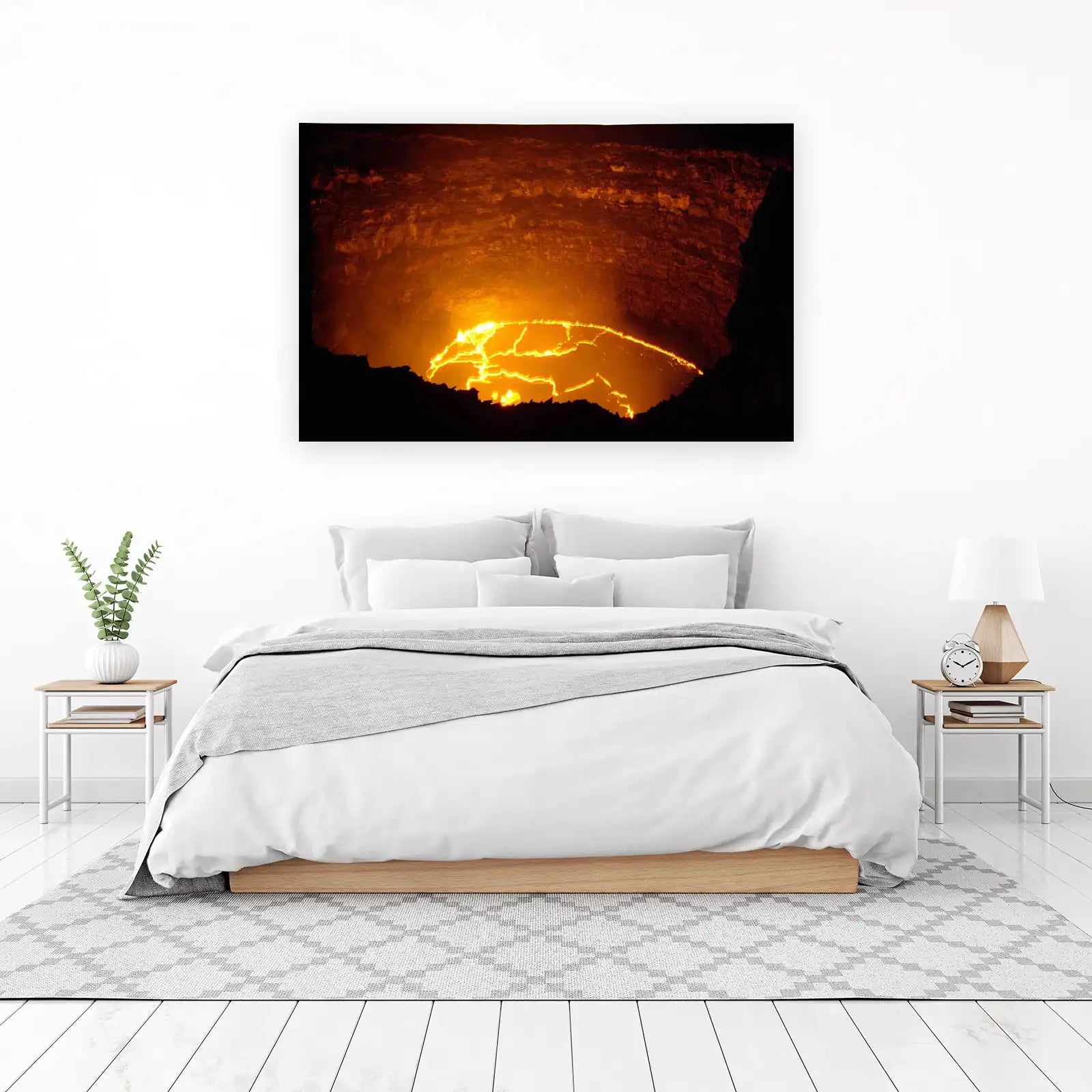 Fiery Volcano Lava Lake Wall Art