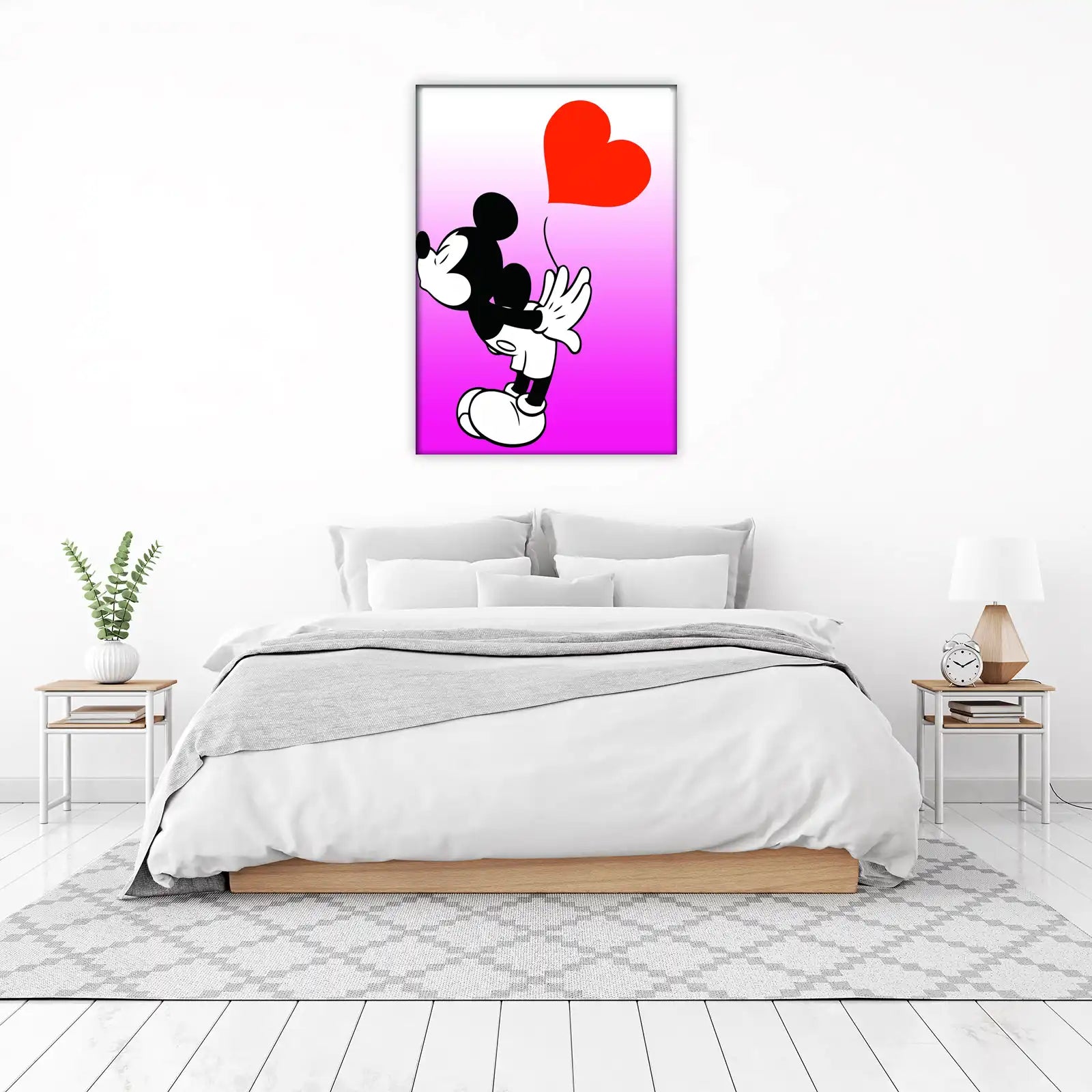 Mickey Mouse Heart Balloon Wall Art