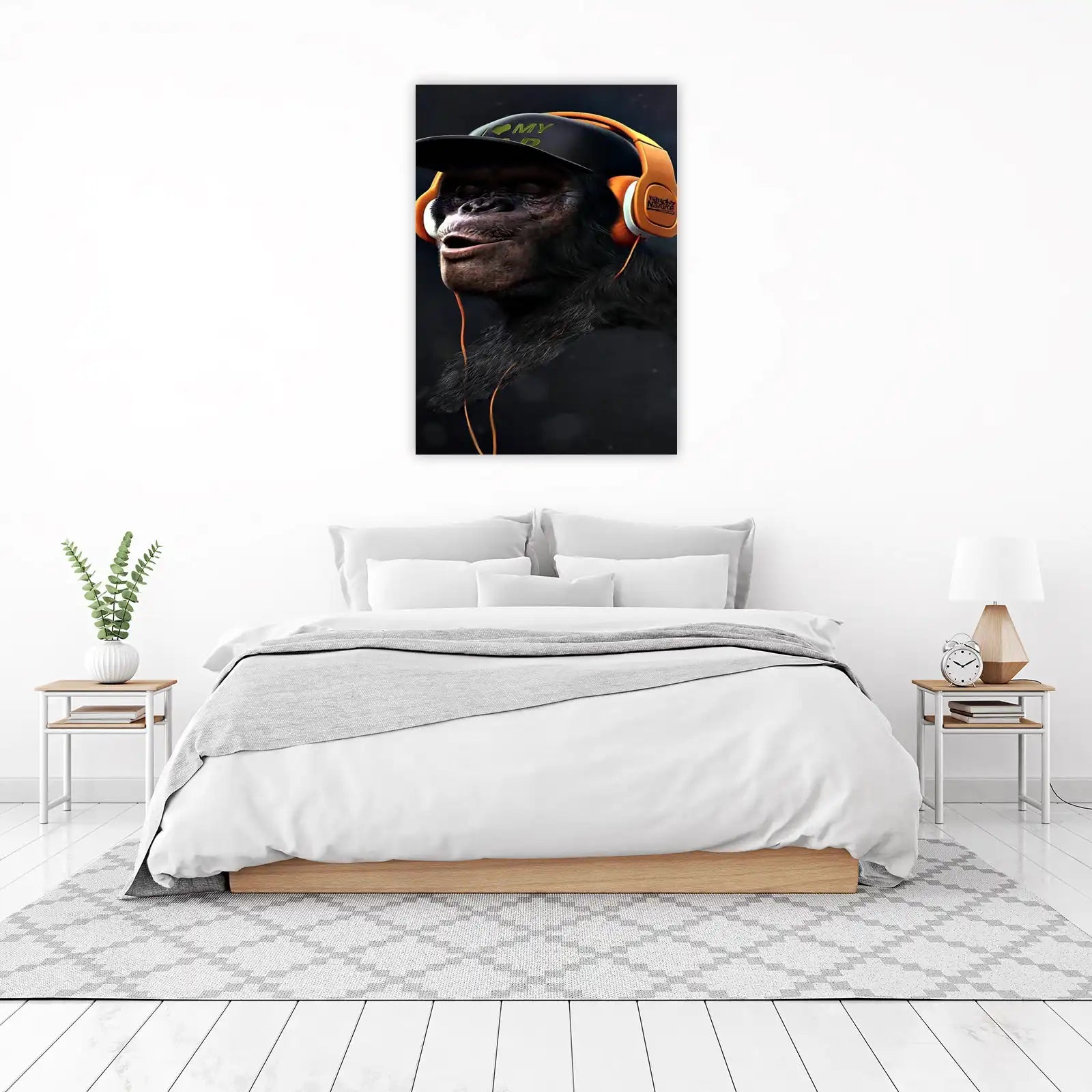 Cool Monkey with Headphones Wall Art