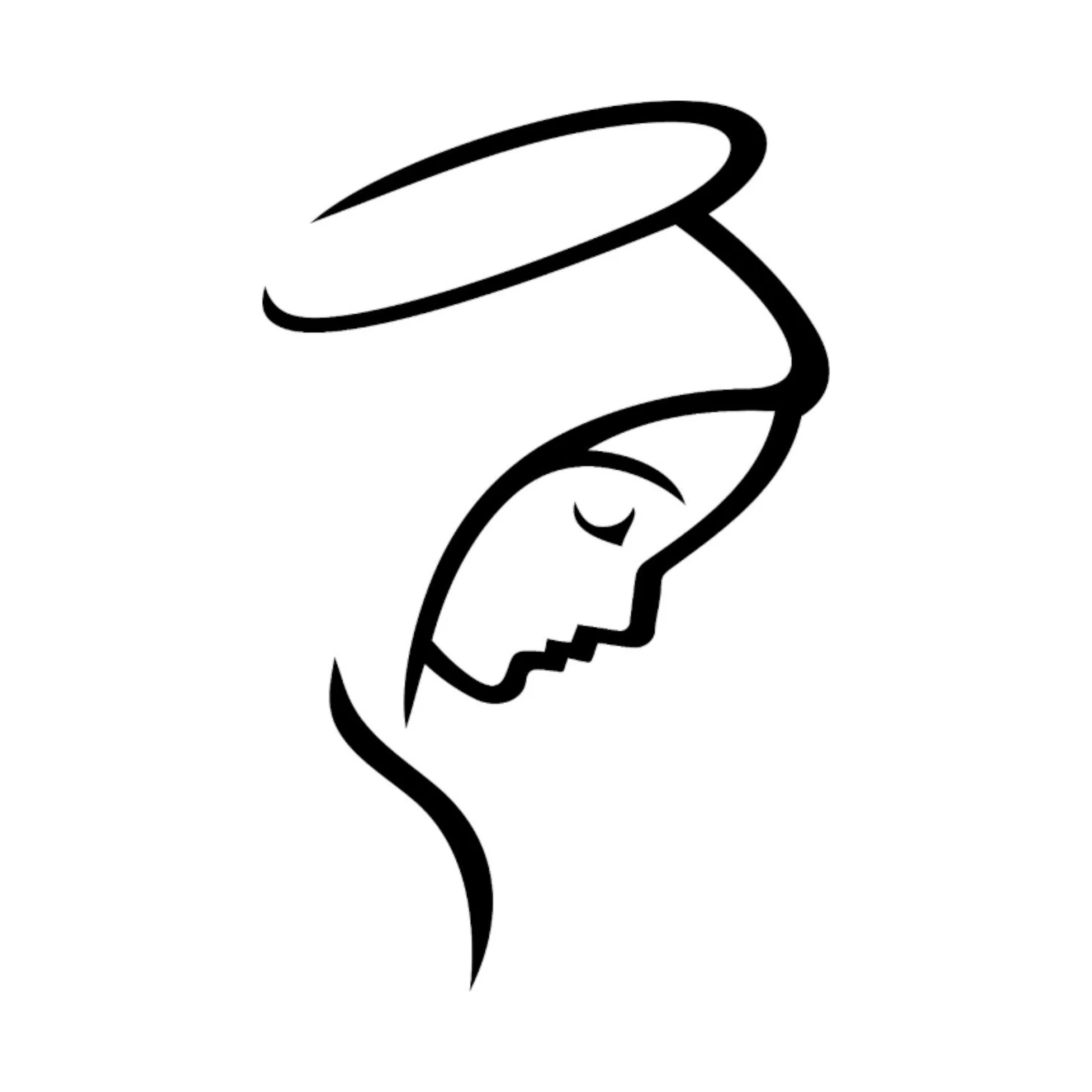 Serene Madonna Minimalist Art Wall Art