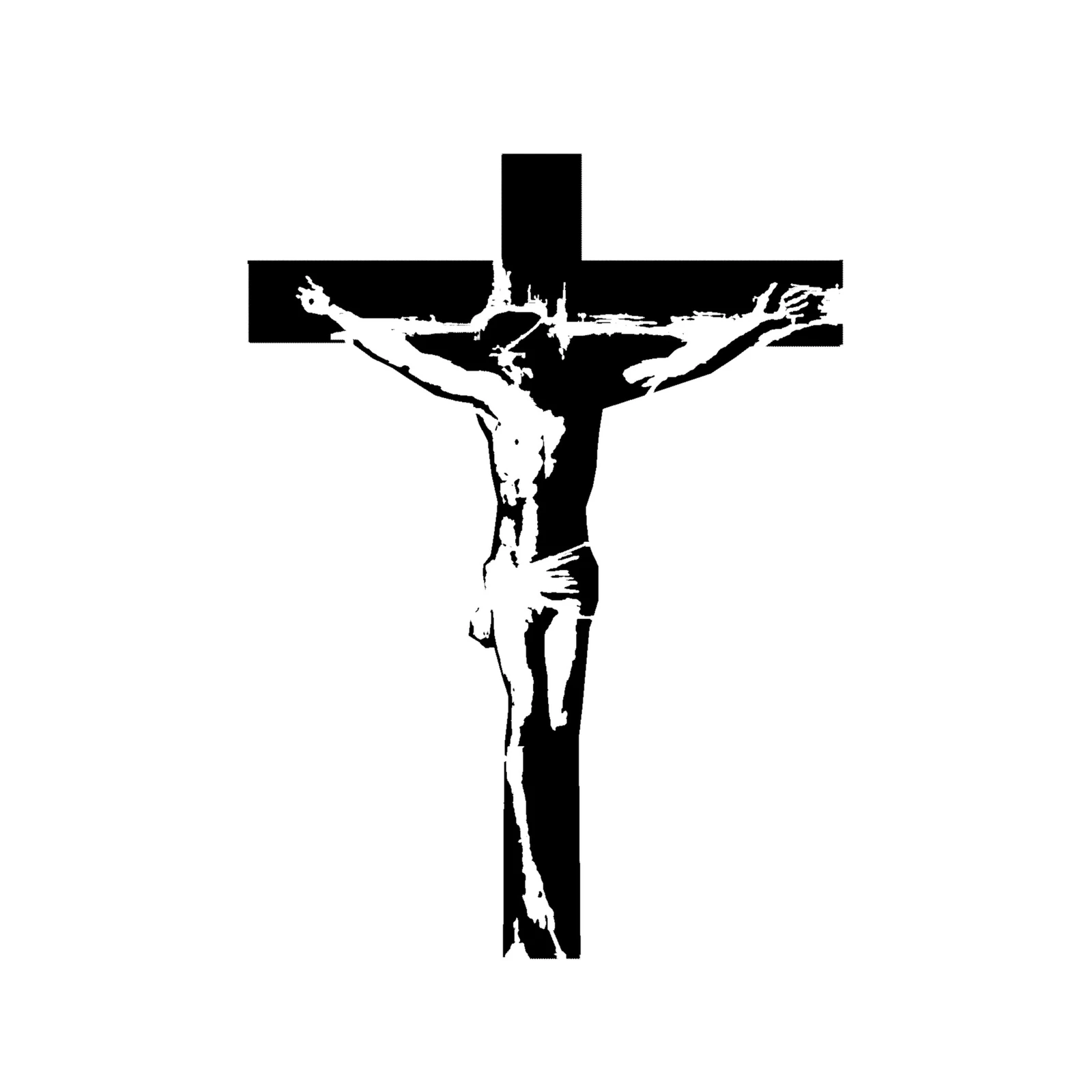 Bold Jesus Crucifixion Black & White Wall Art