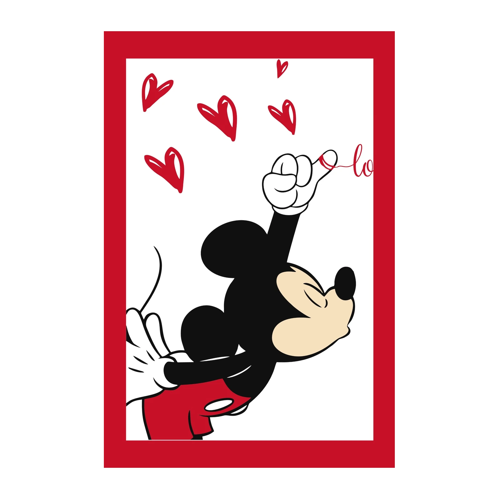 Mickey Mouse Red Hearts 'Love' Wall Art