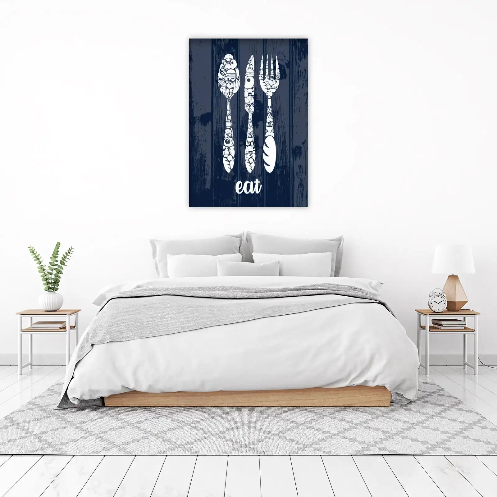 Whimsical Food Collage Spoon Fork Knife Wall Art