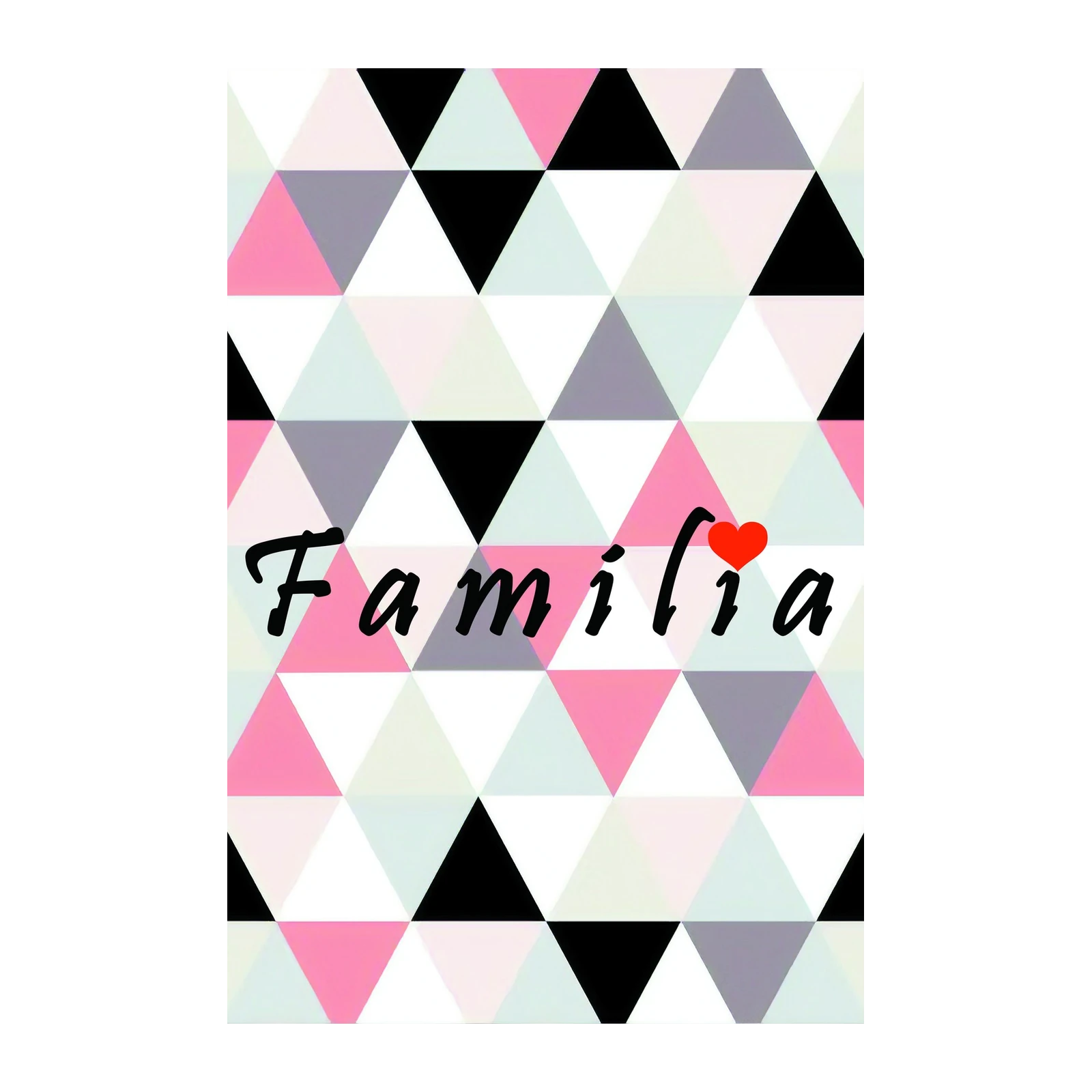 Modern Geometric 'Familia' Heart Wall Art
