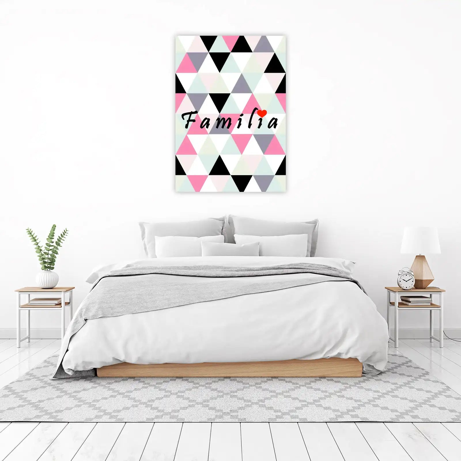 Modern Geometric 'Familia' Heart Wall Art
