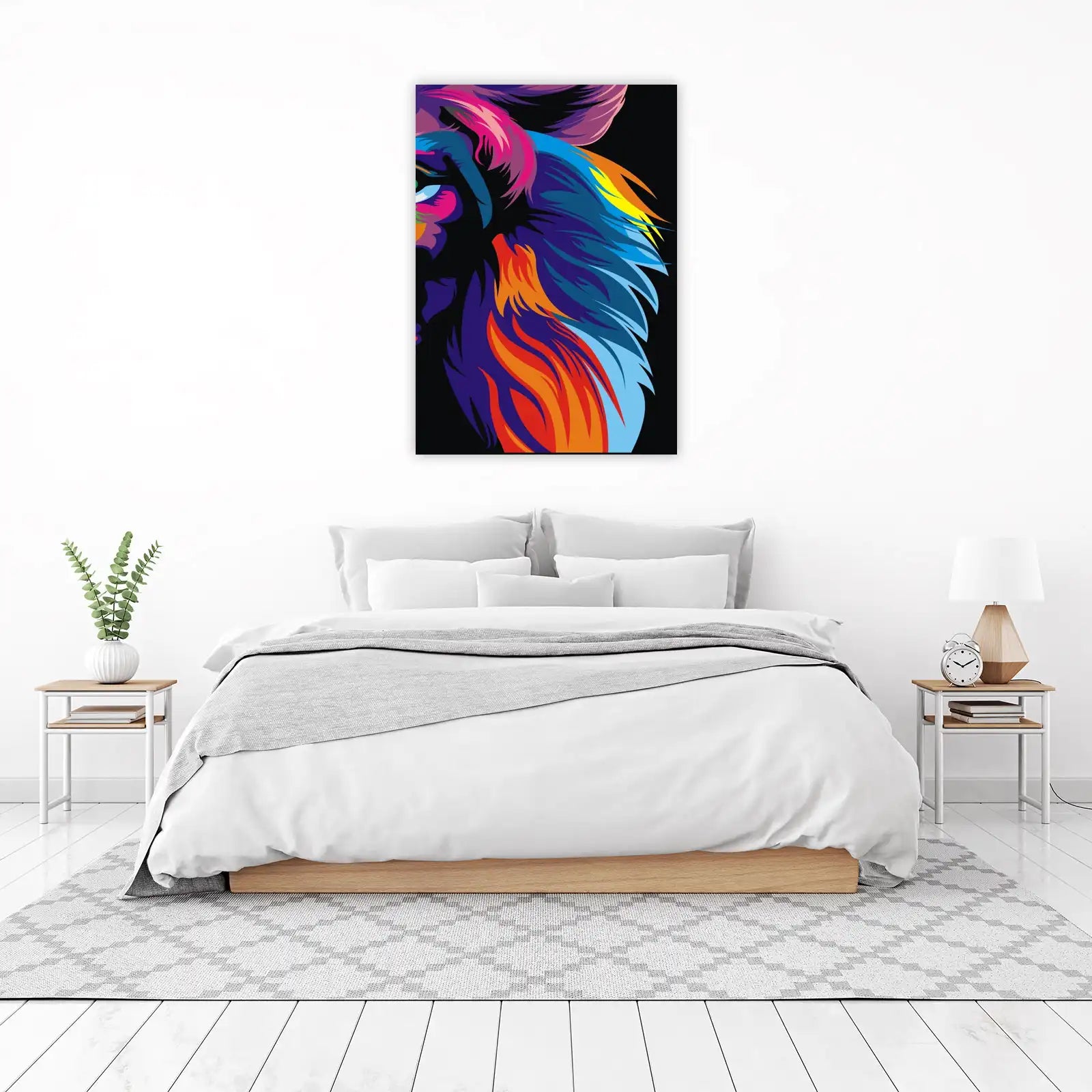Vibrant Pop Art Lion Wall Art