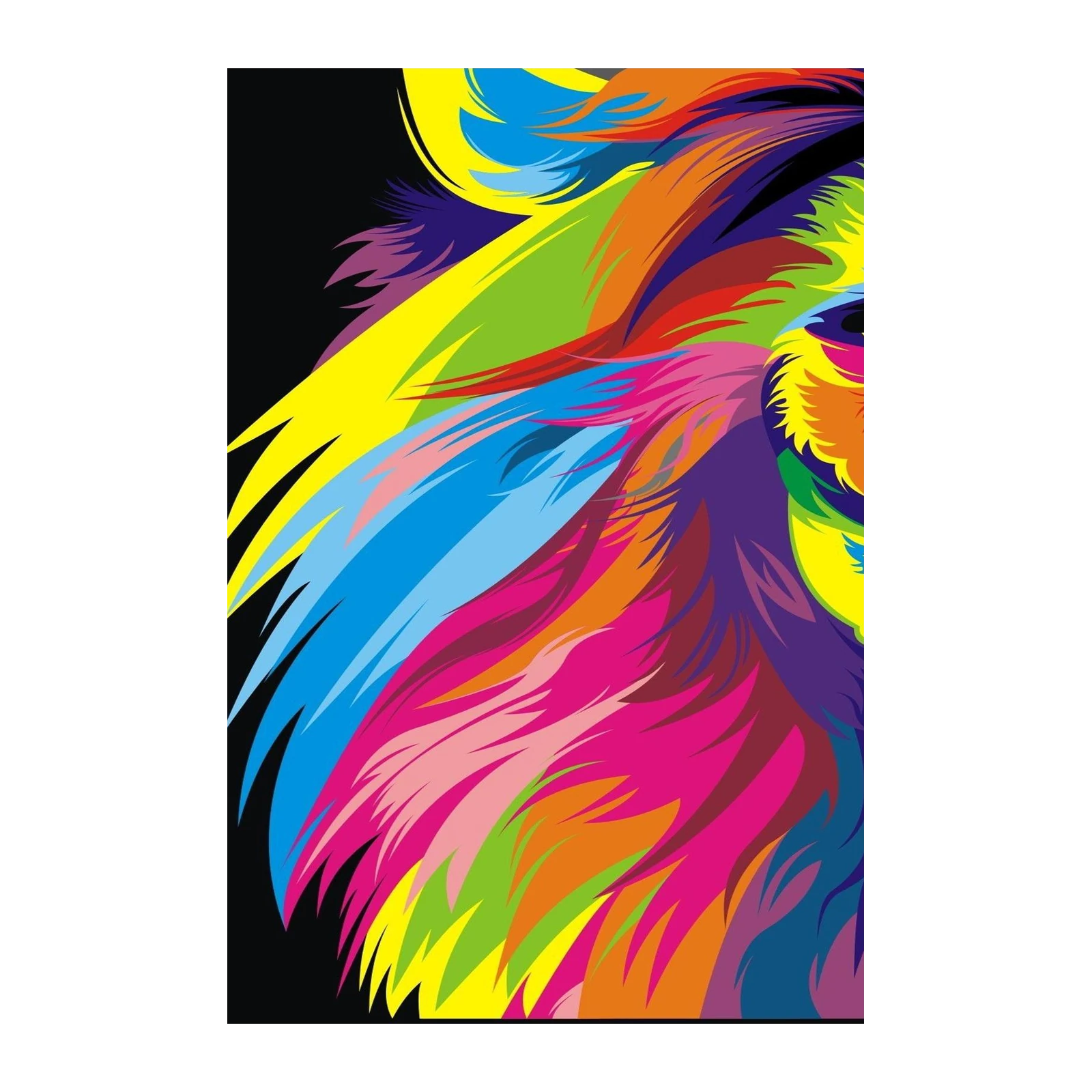Vibrant Pop Art Lion Wall Art