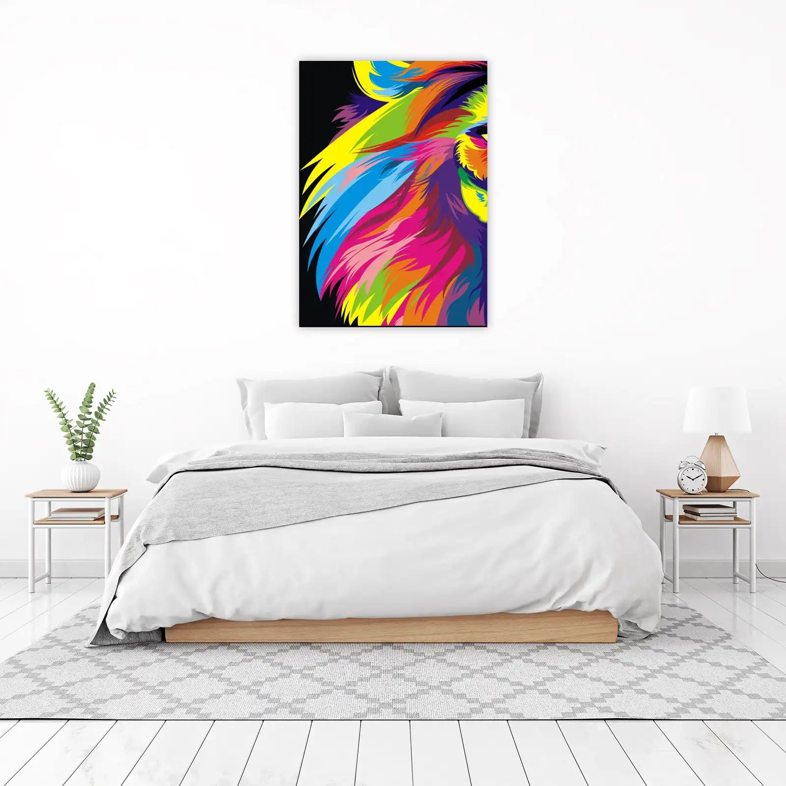 Vibrant Pop Art Lion Wall Art