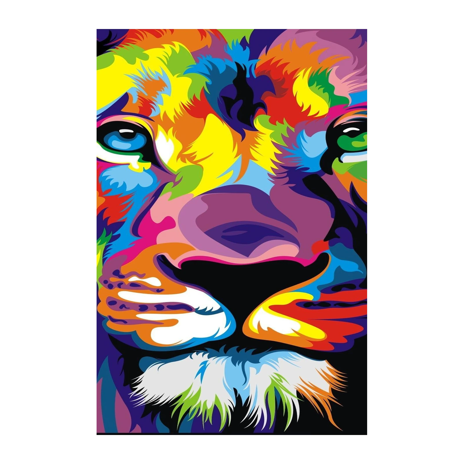 Vibrant Pop Art Lion Head Wall Art
