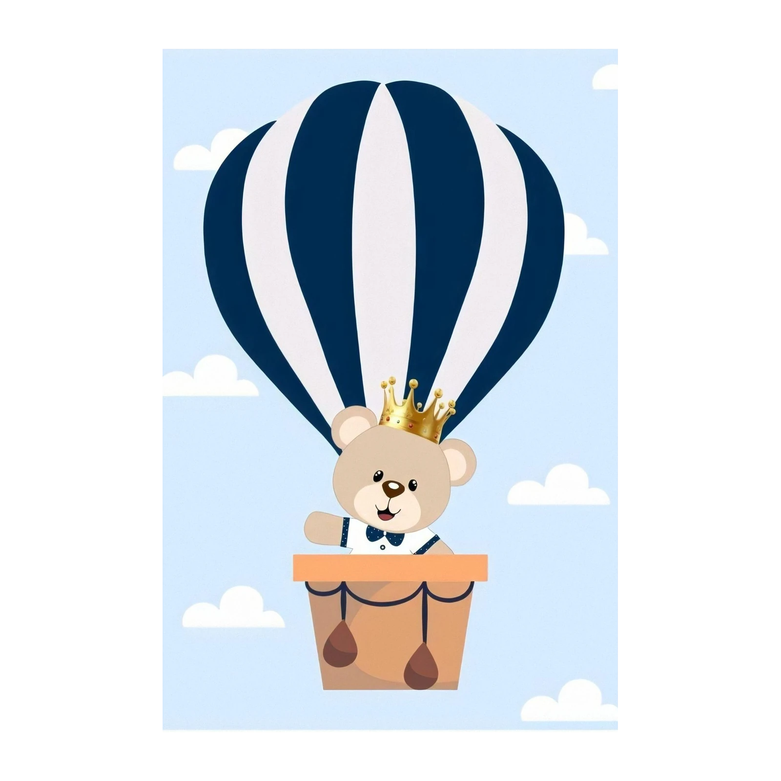 Royal Bear Hot Air Balloon Wall Art