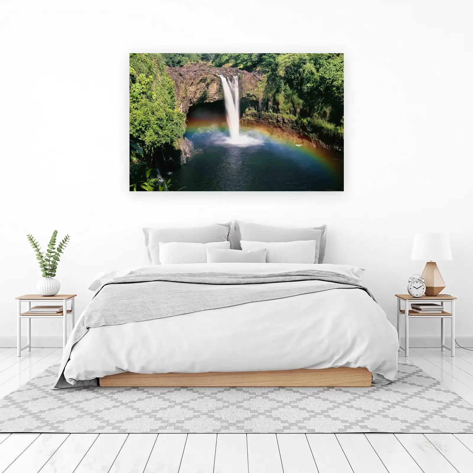 Rainbow Waterfall Serenity Wall Art
