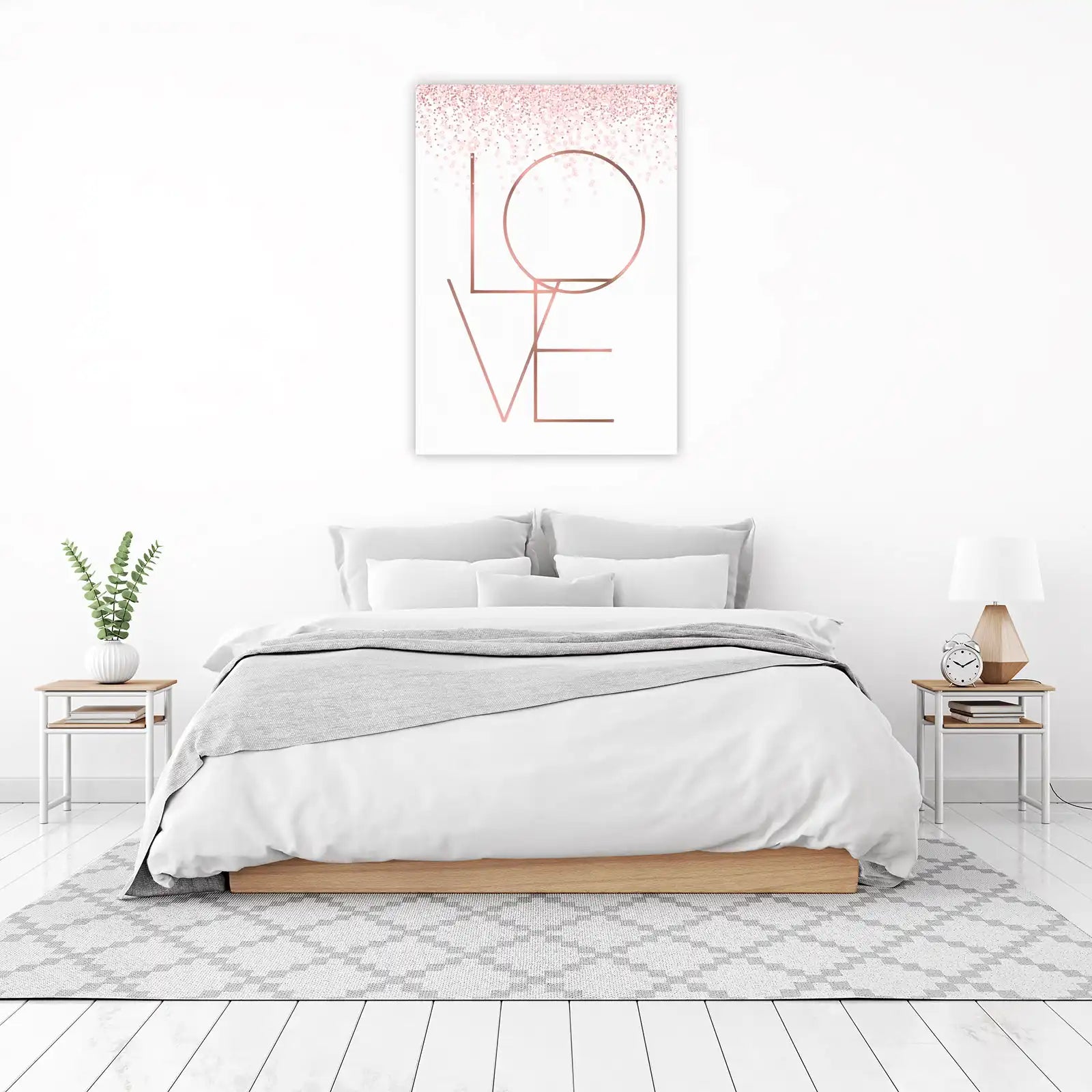 Rose Gold Geometric LOVE Wall Art