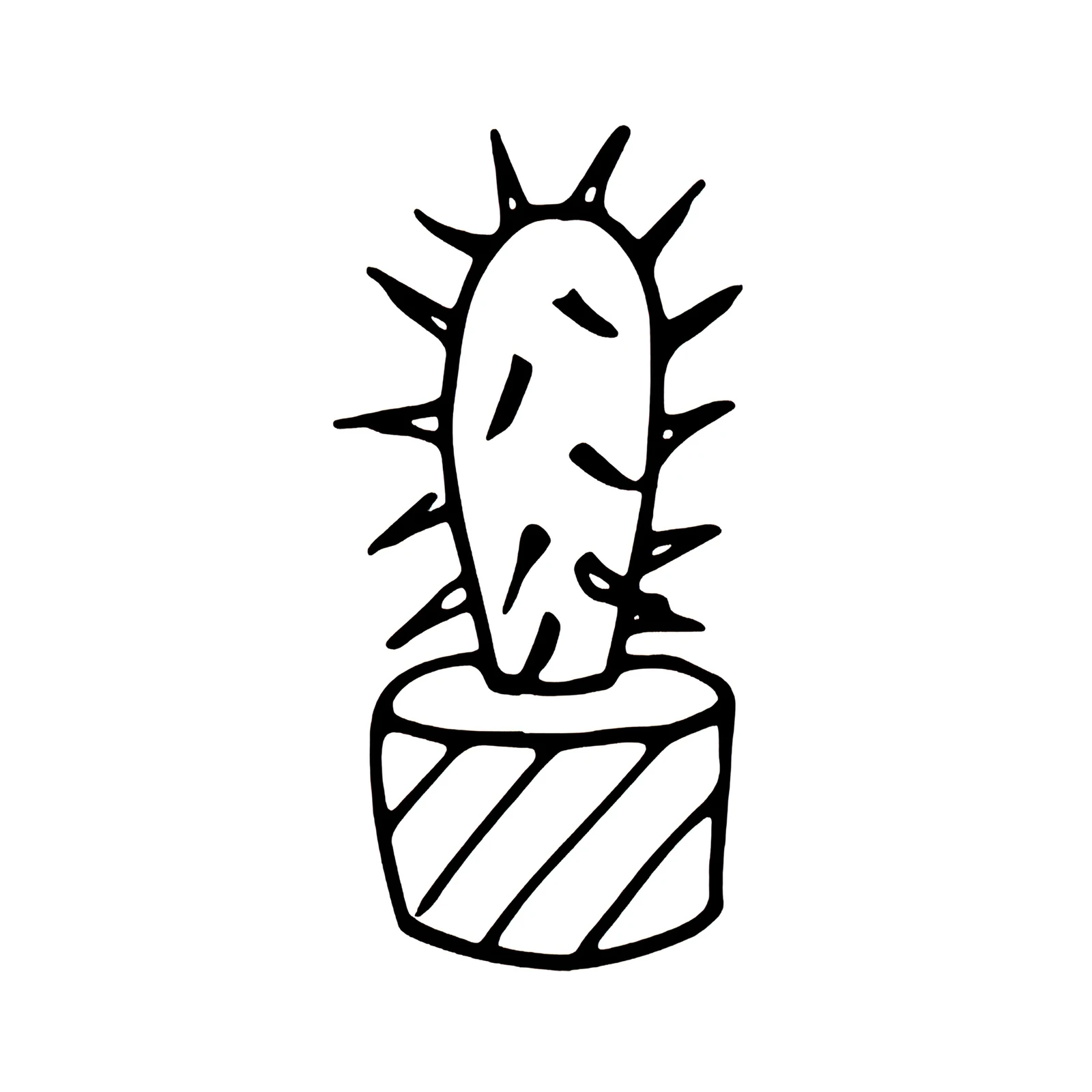 Minimalist Cactus Outline Wall Art