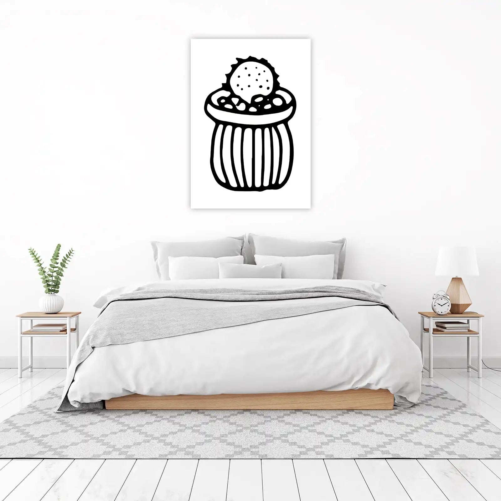 Whimsical Cupcake Illustration Wall Art