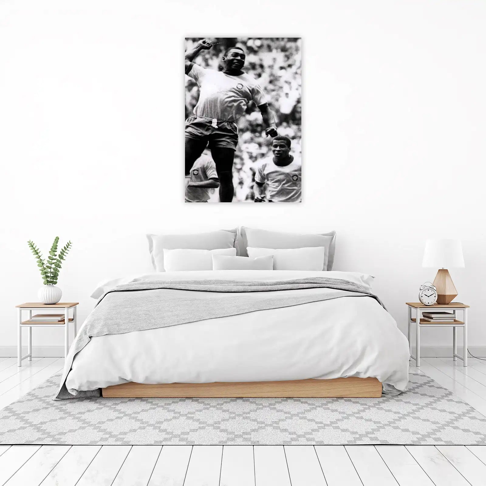 Pele's Iconic Celebration Black & White Wall Art