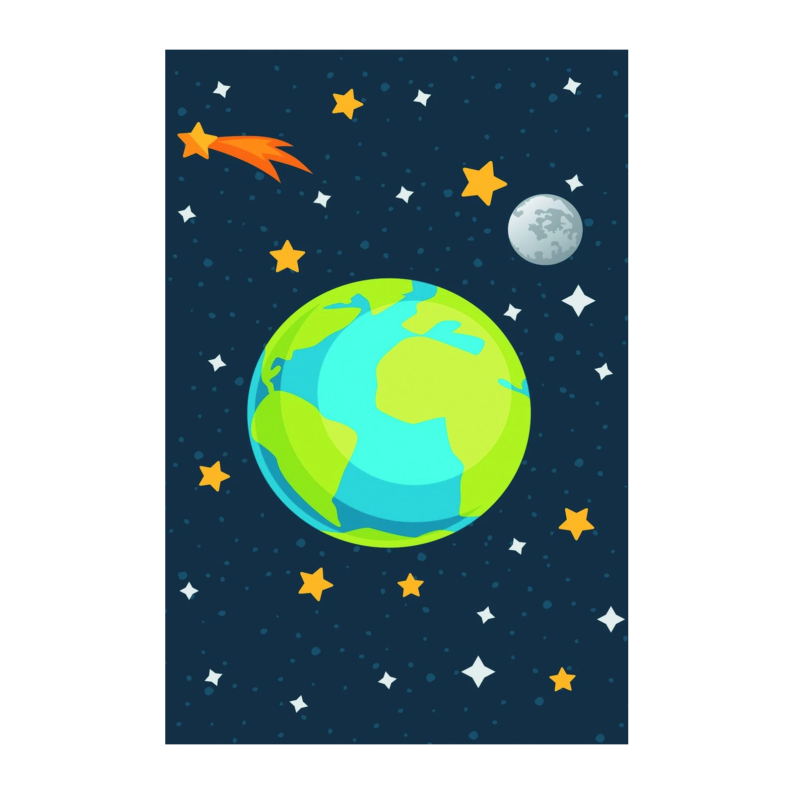 Whimsical Earth & Stars Wall Art