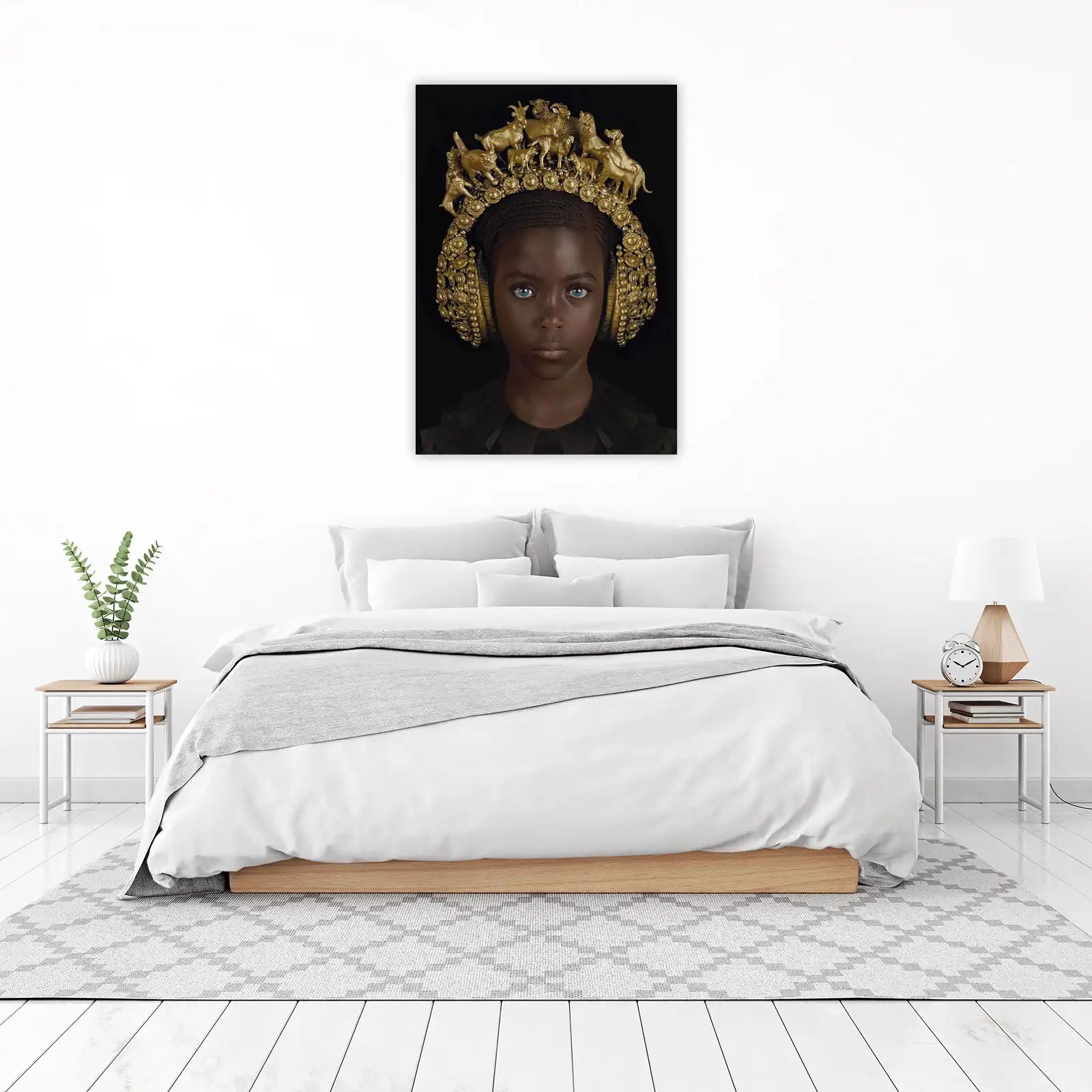 Majestic Aura Gold Animal Crown Wall Art