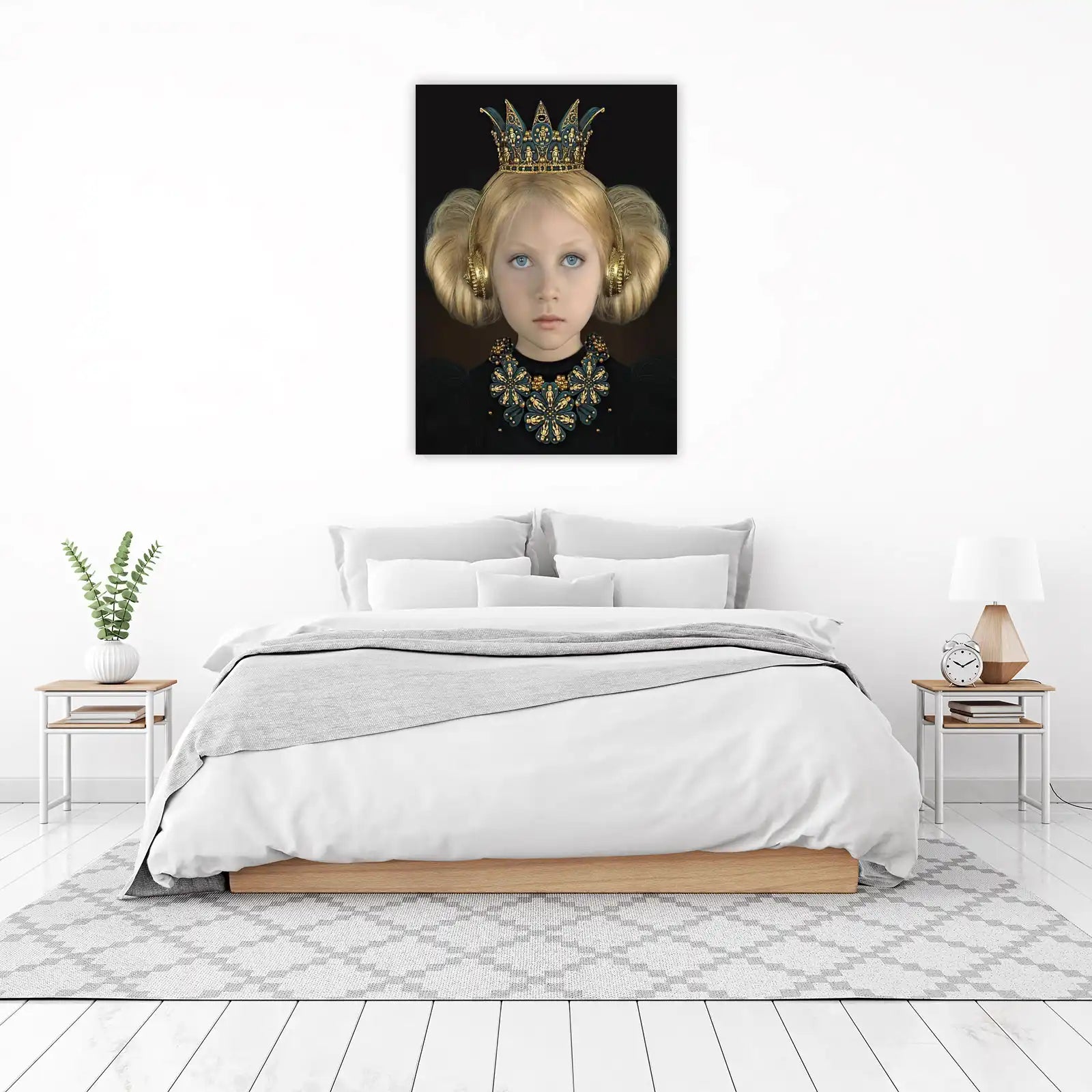 Royal Child with Crown and Headphones Wall Art