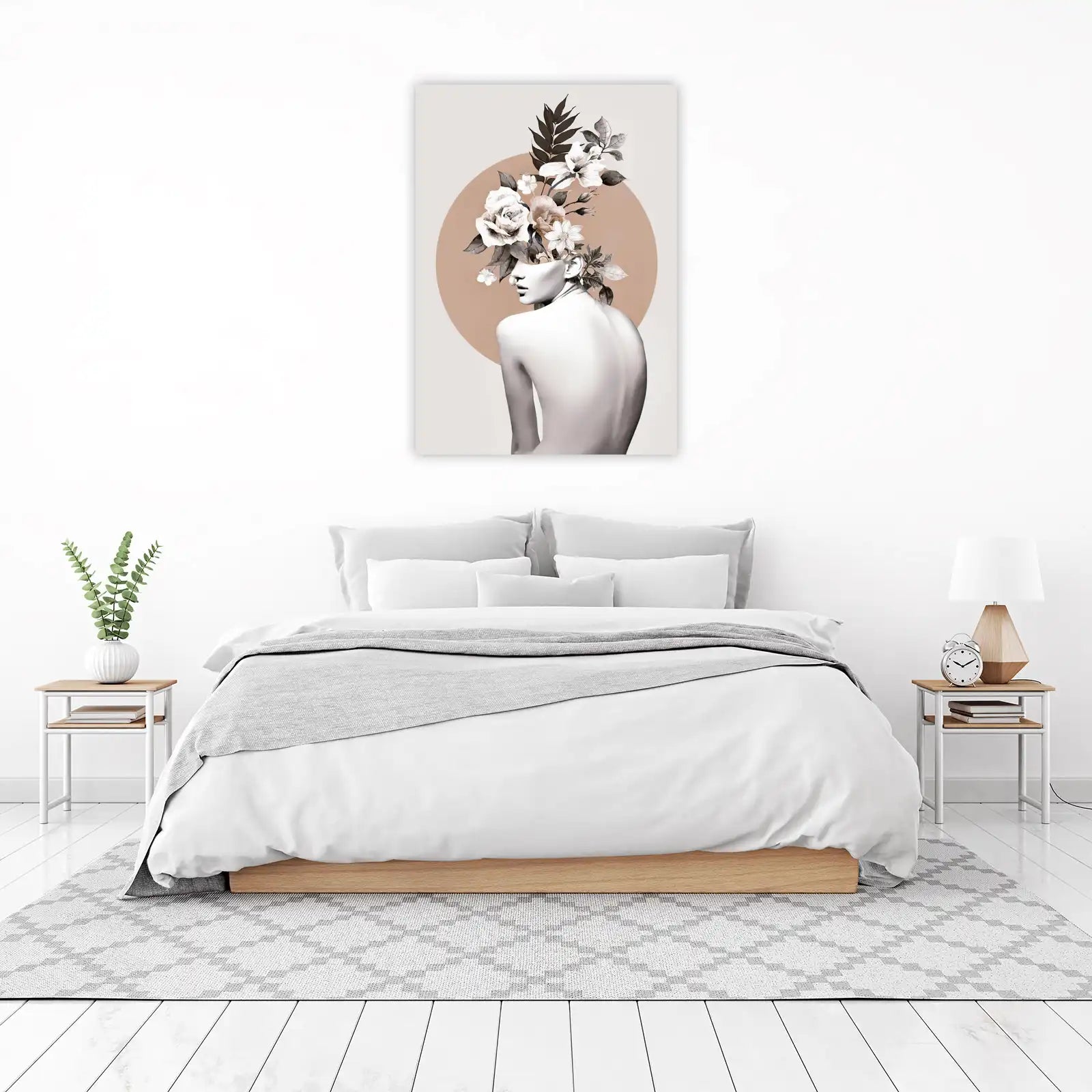 Surreal Floral Head Woman Wall Art