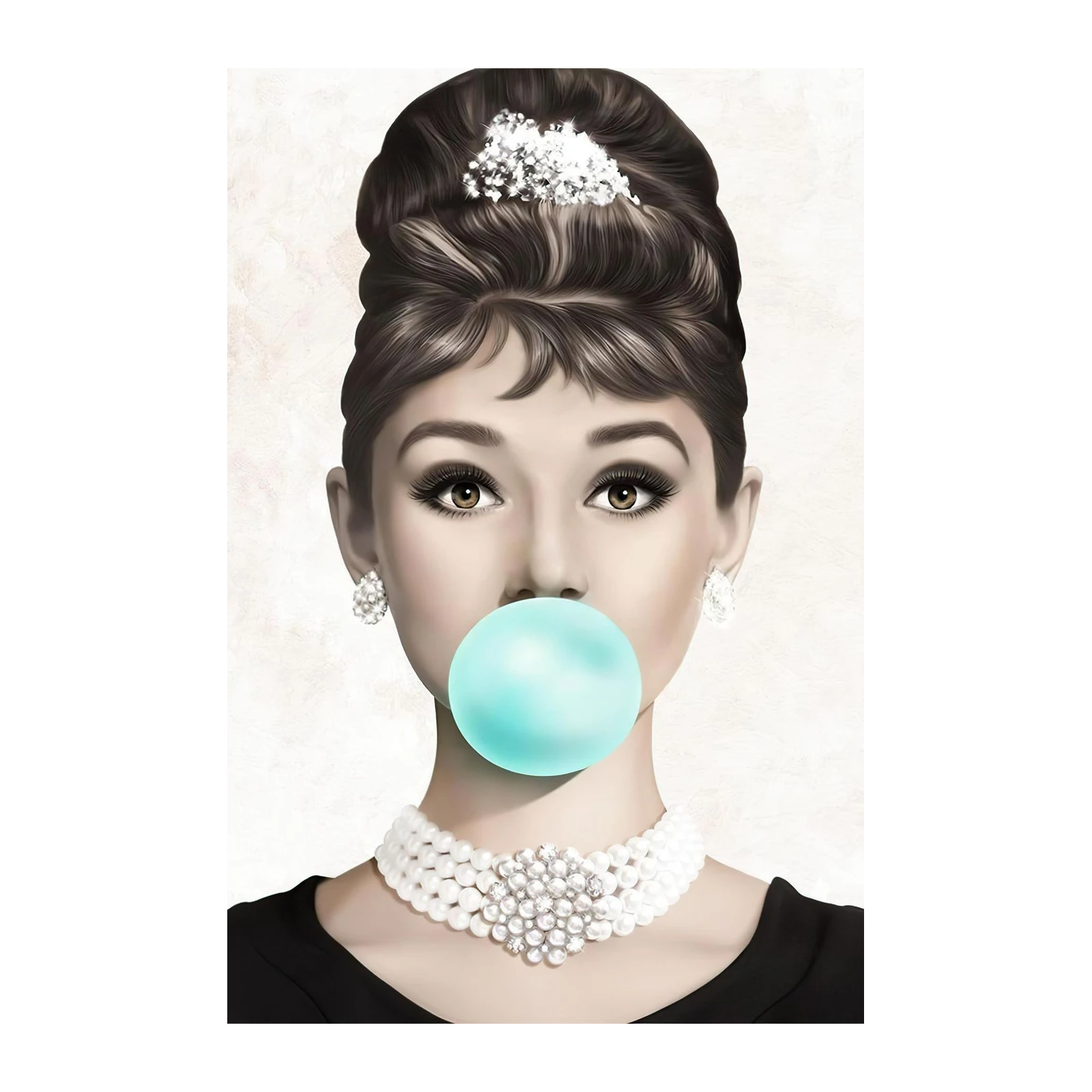 Audrey Hepburn Bubblegum Chic Wall Art