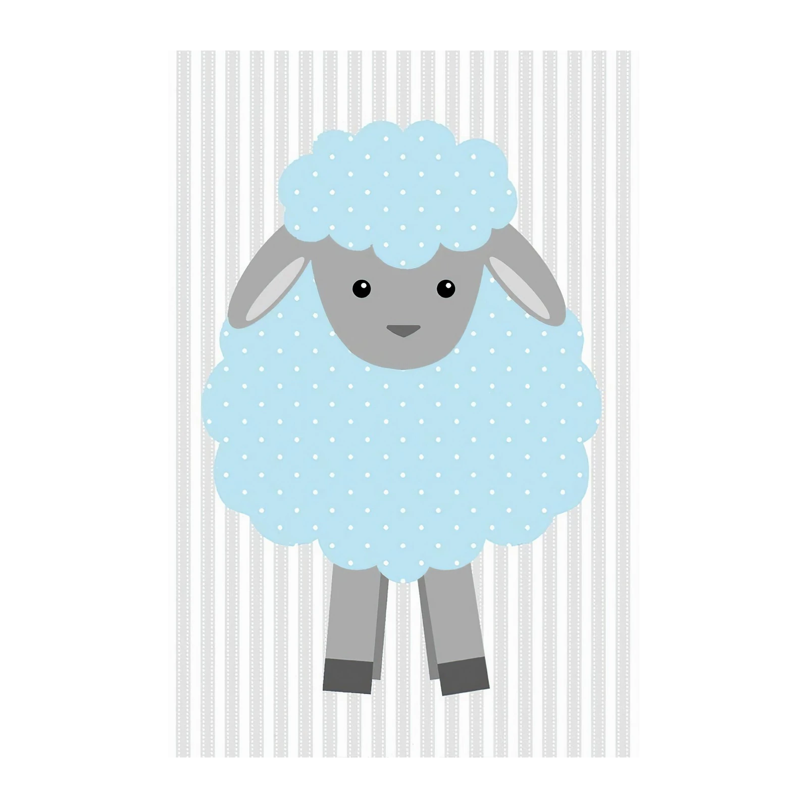 Cute Blue Sheep Nursery Wall Art Wall Art