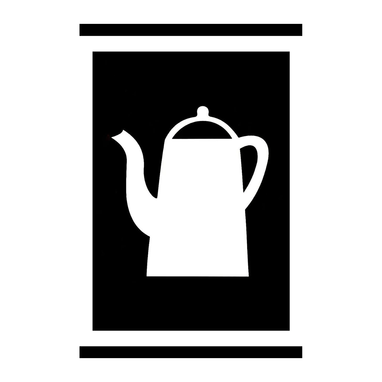 Minimalist White Teapot Black Wall Art