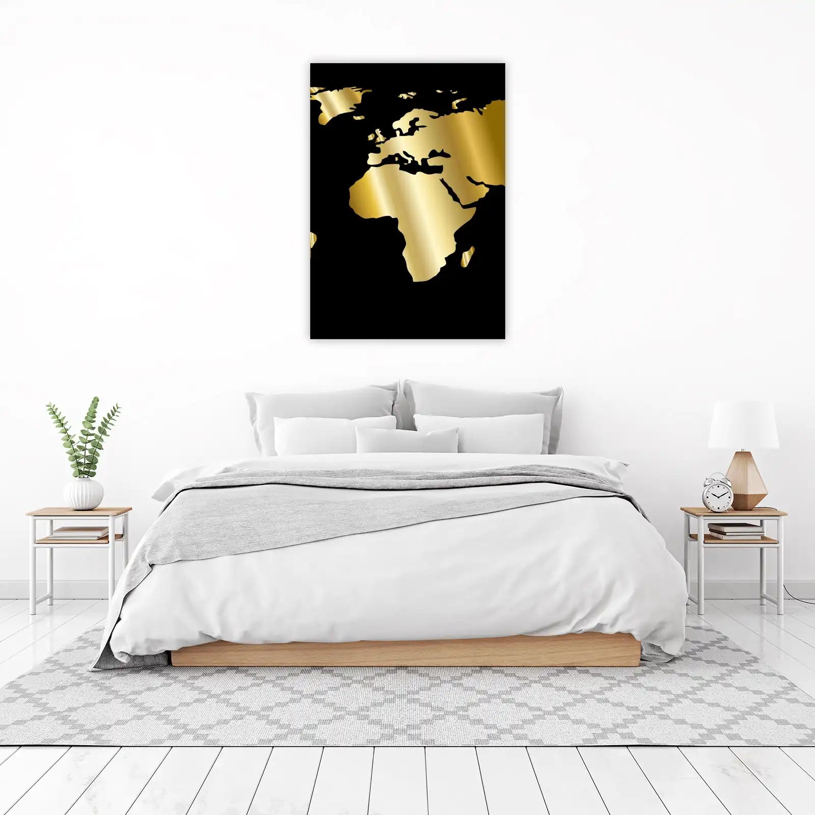 Luxurious Gold World Map Wall Art