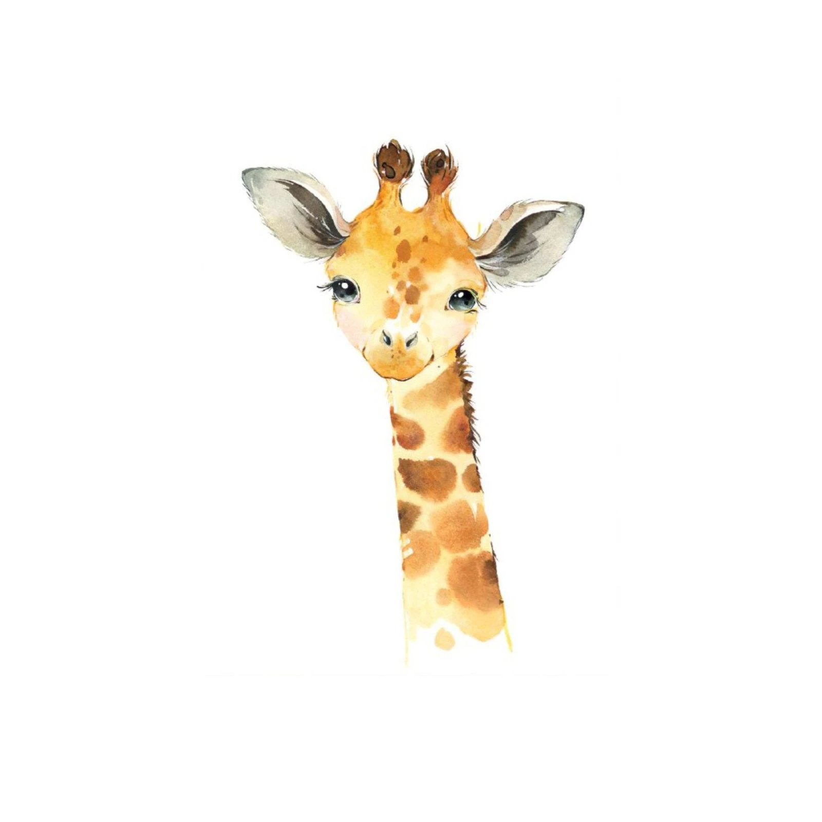 Cute Watercolor Giraffe Nursery Art Wall Art