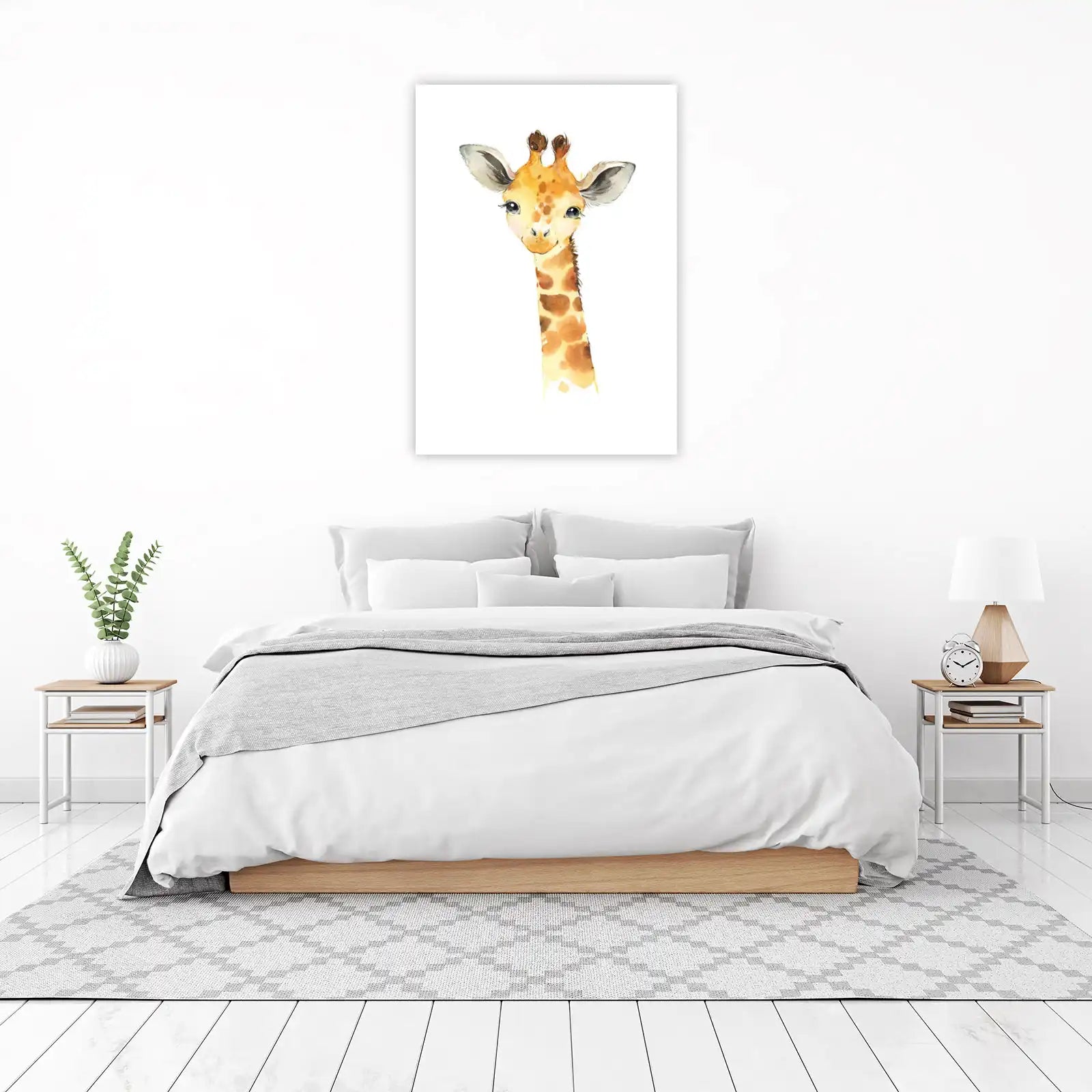 Cute Watercolor Giraffe Nursery Art Wall Art